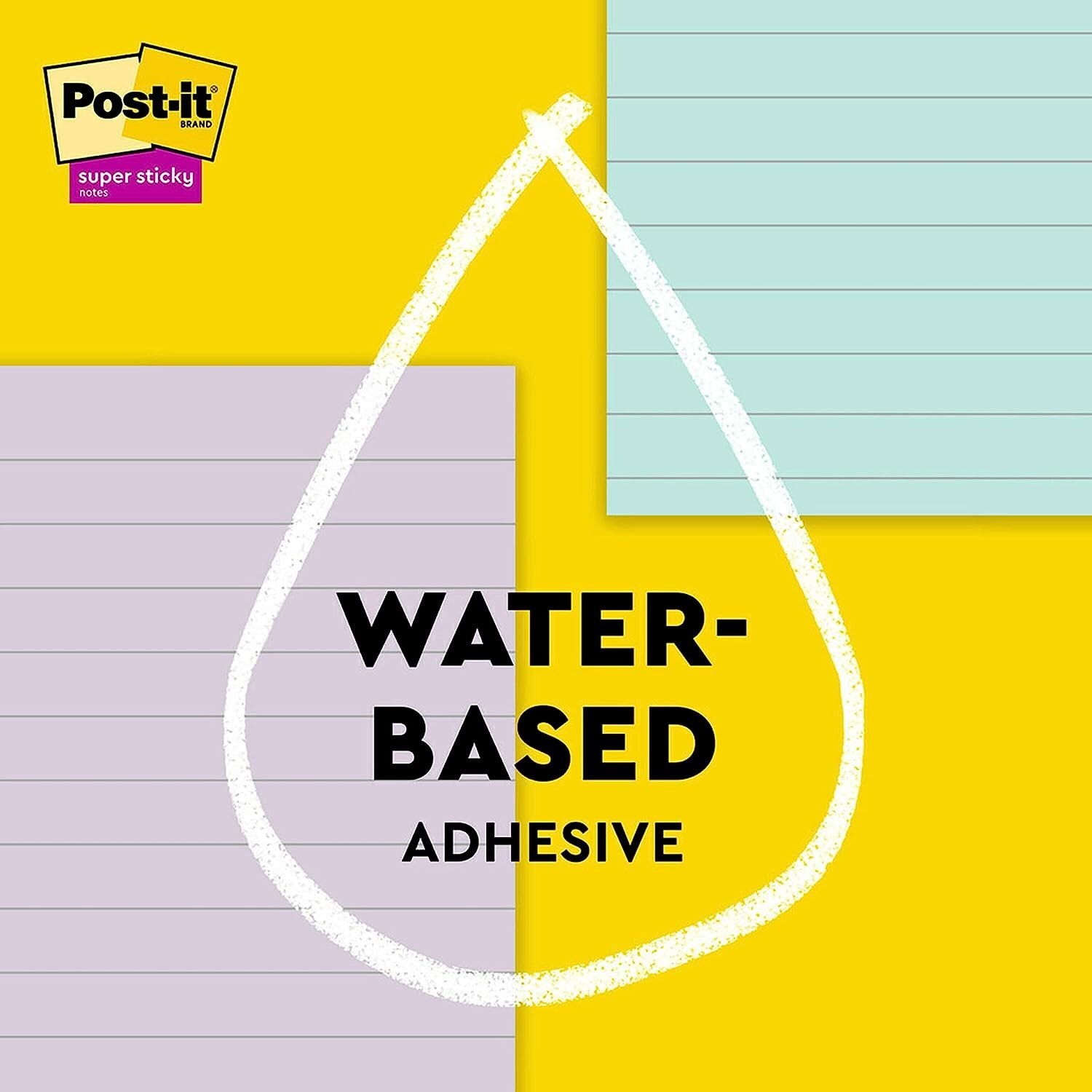 Post-it 100% Recycled Paper Super Sticky Notes, 4×6 in, 45 Sheets – 2 Pack