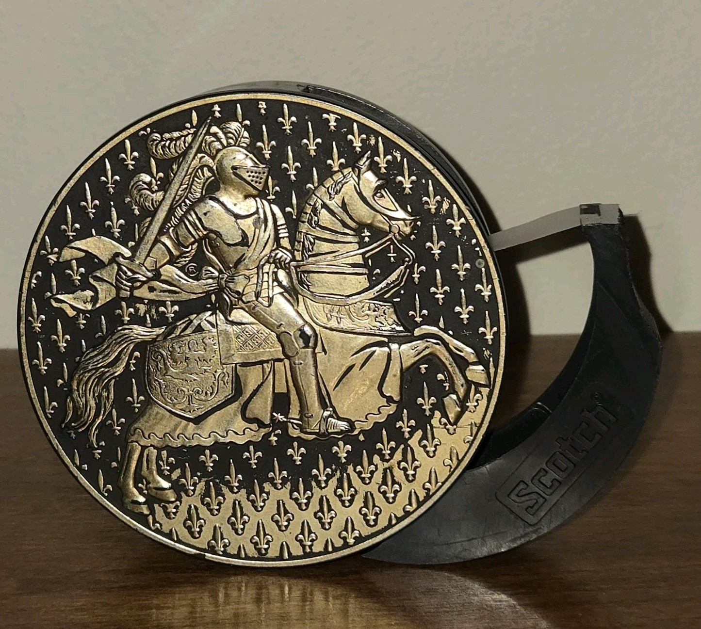 Knight on Horse Tape Dispenser Scotch 3.5″ x 1.25″ Germany