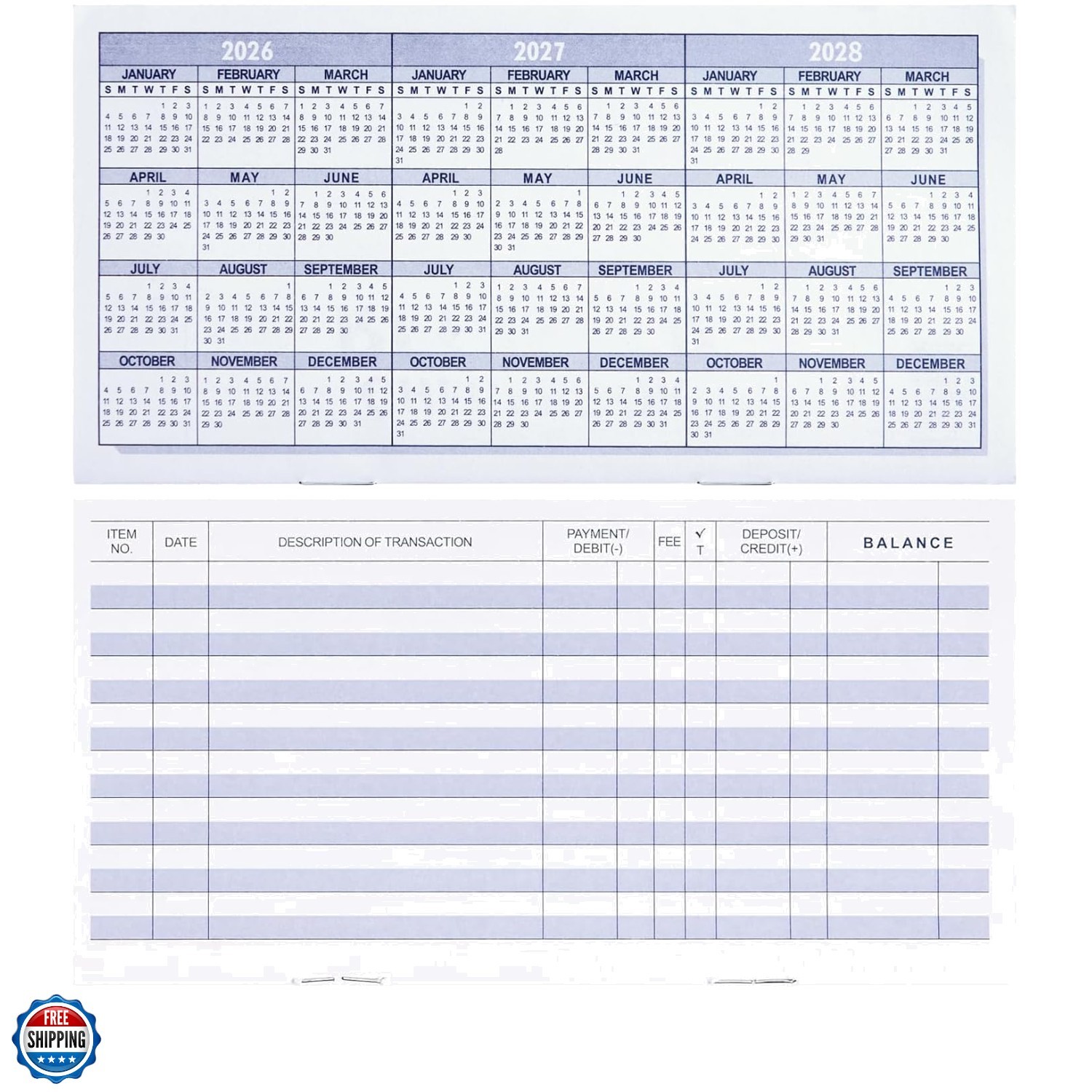 20 Pack Checkbook Register, Check Registers for Personal, Blank Ledger Transa…
