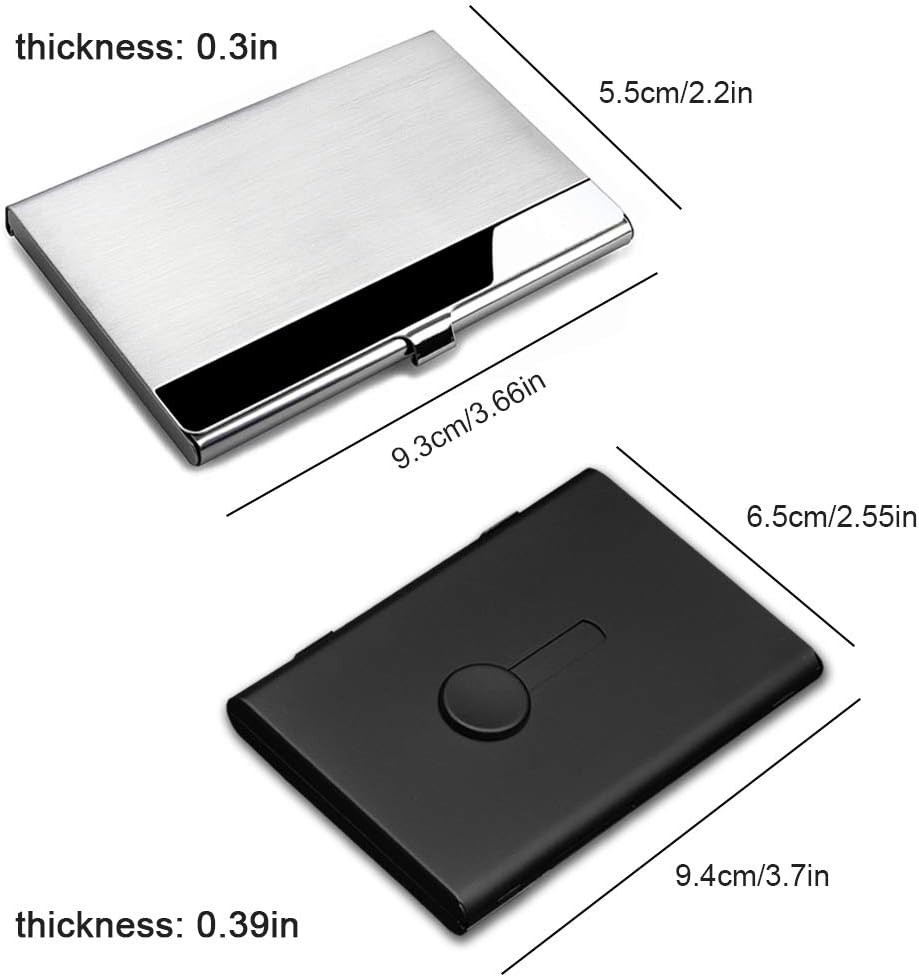Compact 2-Piece Business Card Case Set with Secure Slide Feature – Unisex Design
