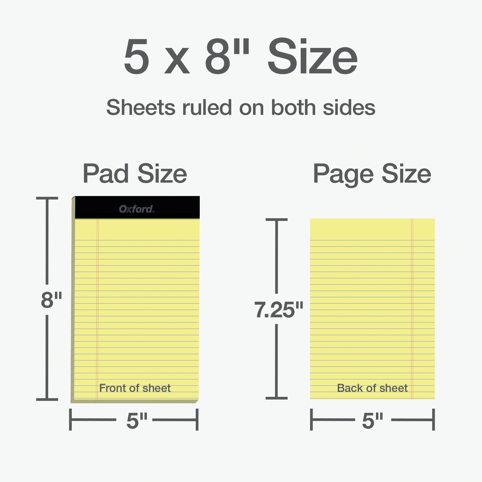 Legal Pads, 12 Pack, Note Pads, 50 Jr. Legal Ruled 5″ x 8″ Sheets, Canary Yel…