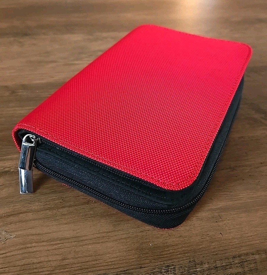 Mundi 2004-6 Daily Planner/ID Slots/Address Book/Month At Glance Red Fabric Zip