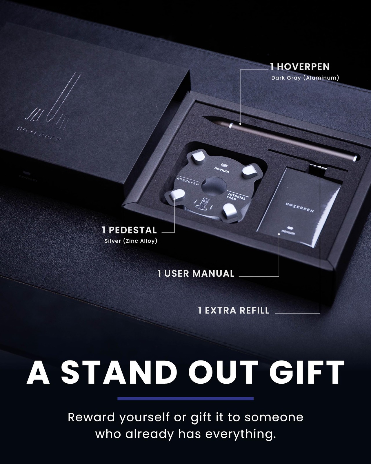 novium Hoverpen – Luxury Pen for Men Women, Vertically Standing Executive Ba…
