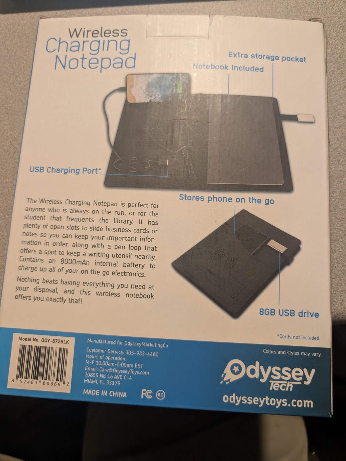 Portable Folder Wireless Charging Phone Portfolio Notebook Organizer 8gb USB