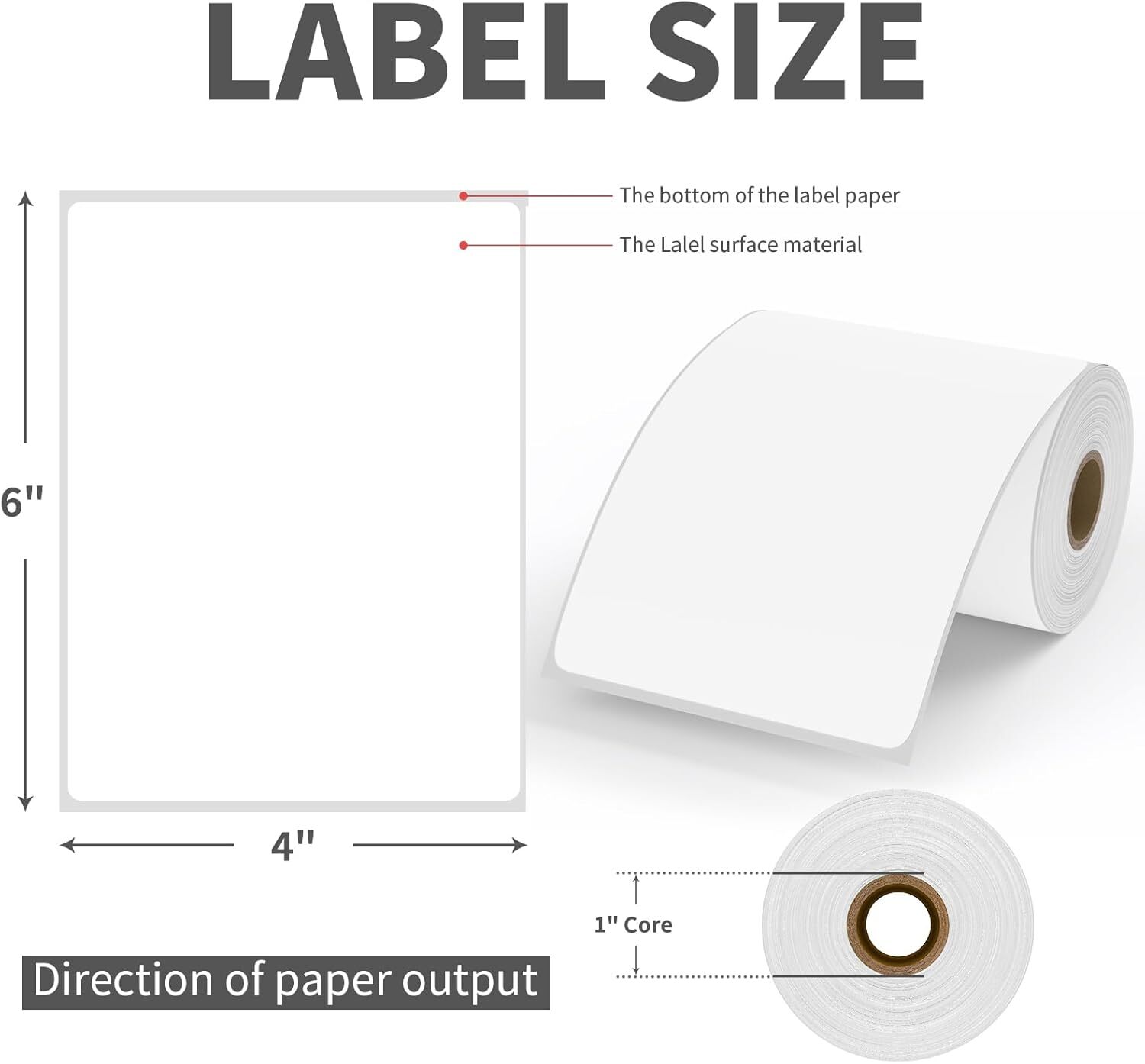 4″x6″ Direct Thermal Shipping Labels 250 Per Roll For Zebra 2844 ZP450 Eltron