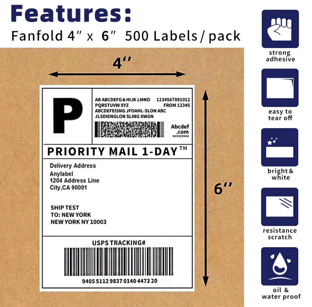 2X Rollo 4″x6″ Direct Thermal Shipping Labels for Zebra and Rollo 500 PCS NEW US