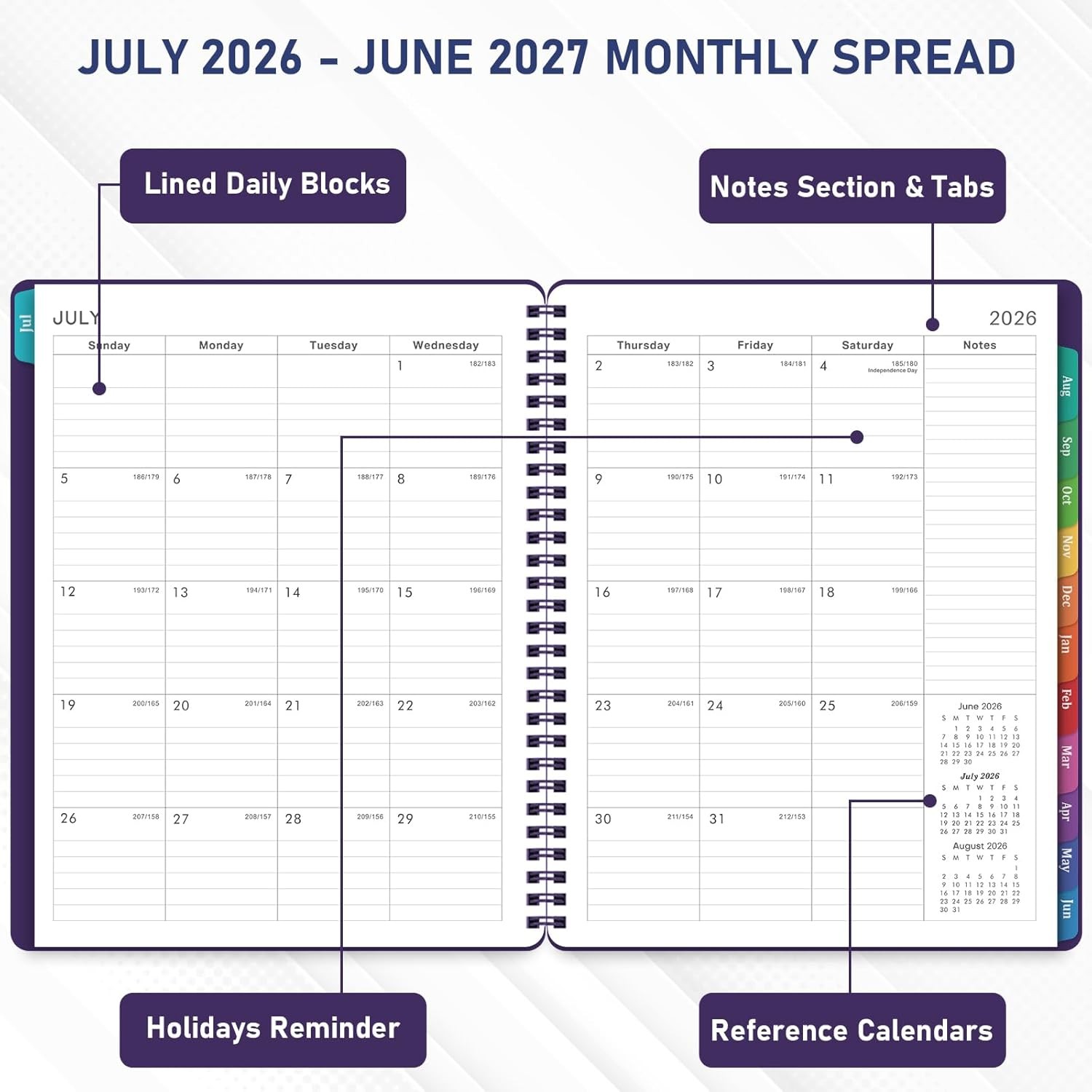 Planner 2026-2027 – Academic Planner from July 2026 – June 2027, 8″ x 10″, Calen