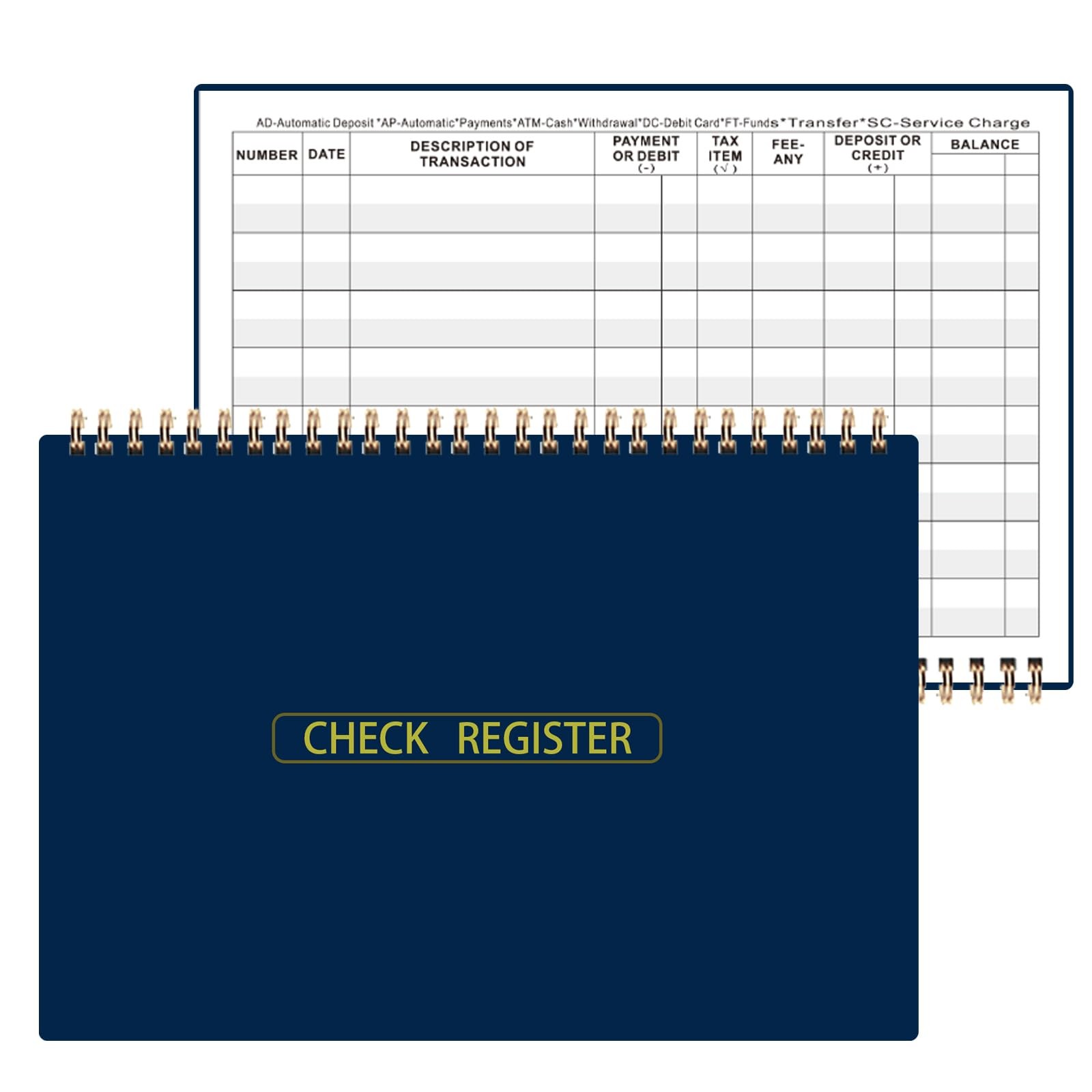 Print Checkbook Register Check Registers Book, 57/8″ x 81/2″, Large Print, E…