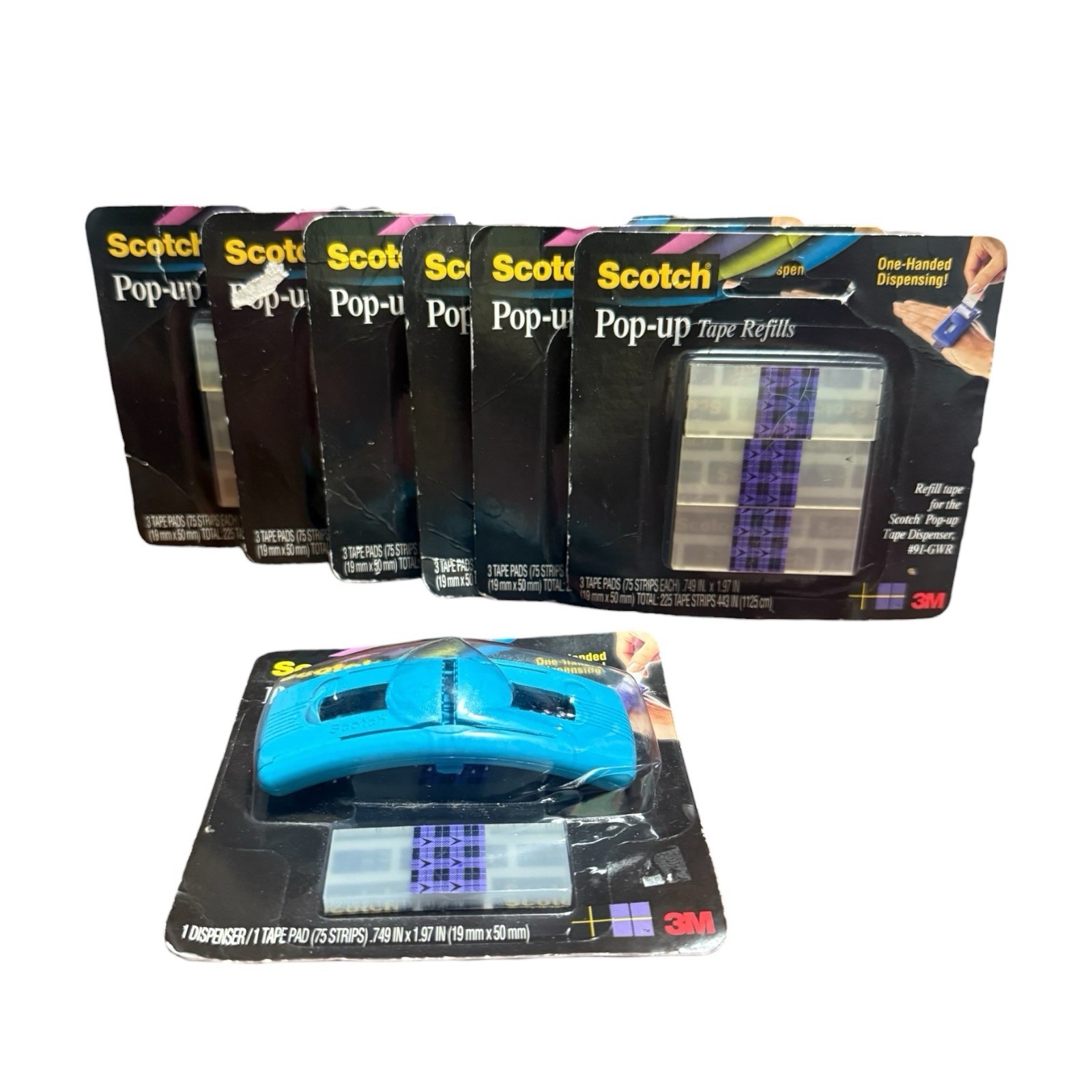 Scotch Pop-Up Tape Dispenser & Refill Pads Gift Wrap 1425 Tape Strips Sealed
