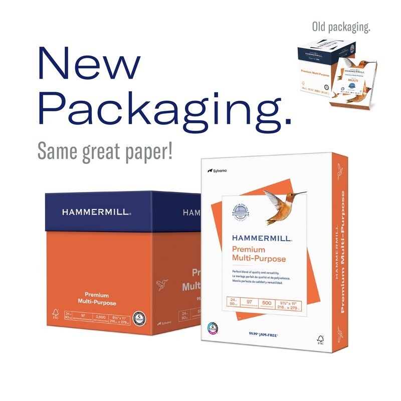 Copy Paper 20lb 8.5×11 5 Reams 2500 Sheets Office School Multi-Purpose New