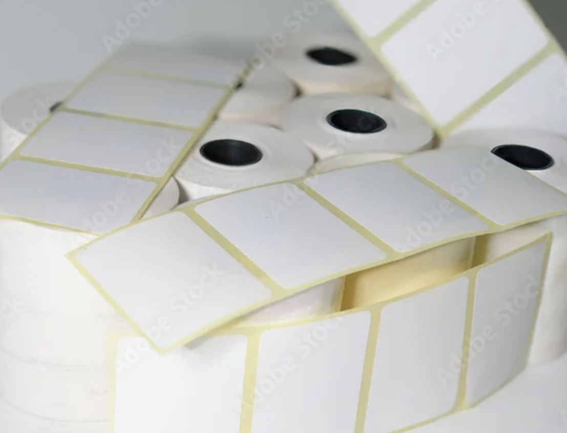 Custom Blank BOPP Roll Labels – White Clear Silver 3” Core Up to 2” FLAT PRICING