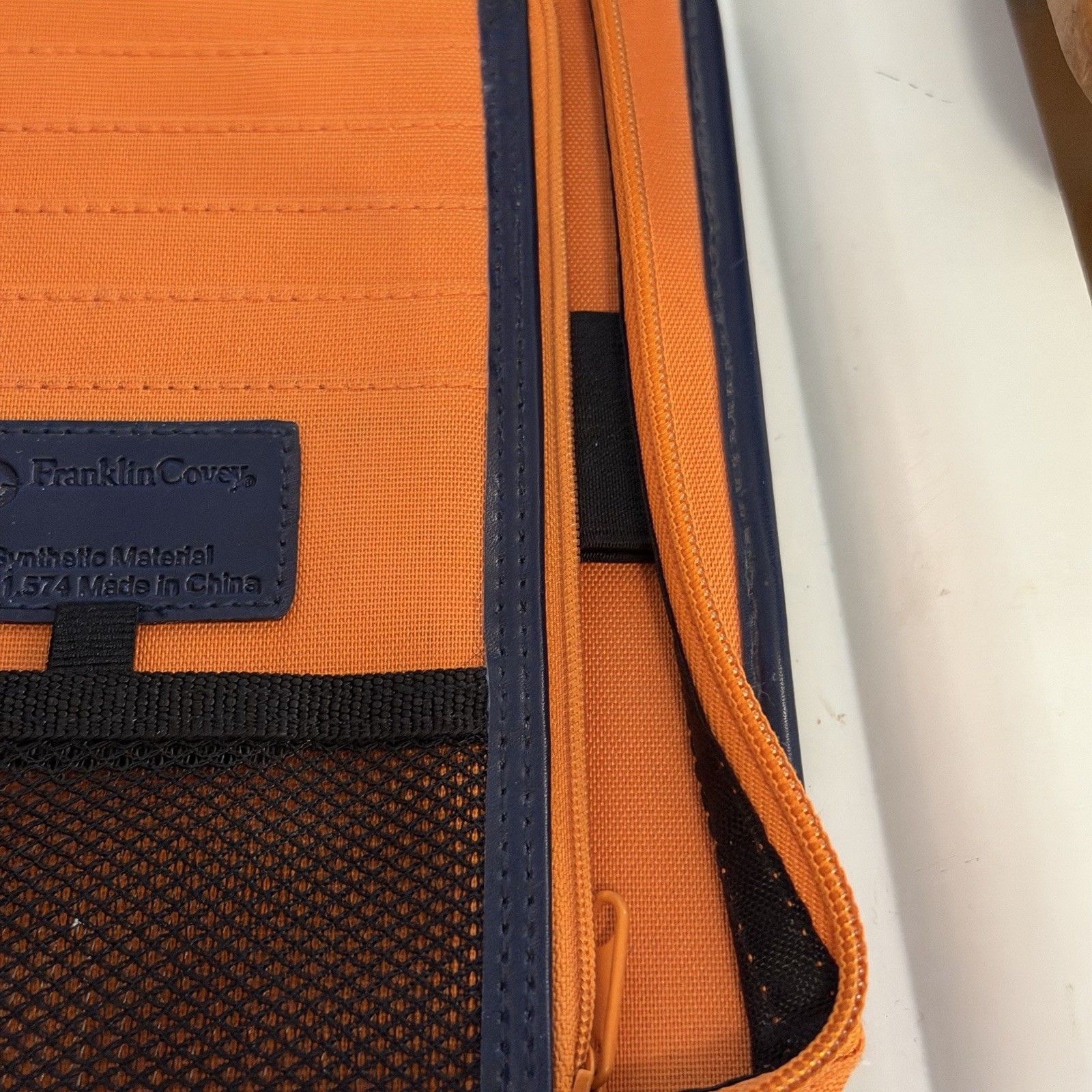 Franklin Covey Orange Sport Nylon Binder Compact 6-Ring Holds Pages 8.5” x 6.5”