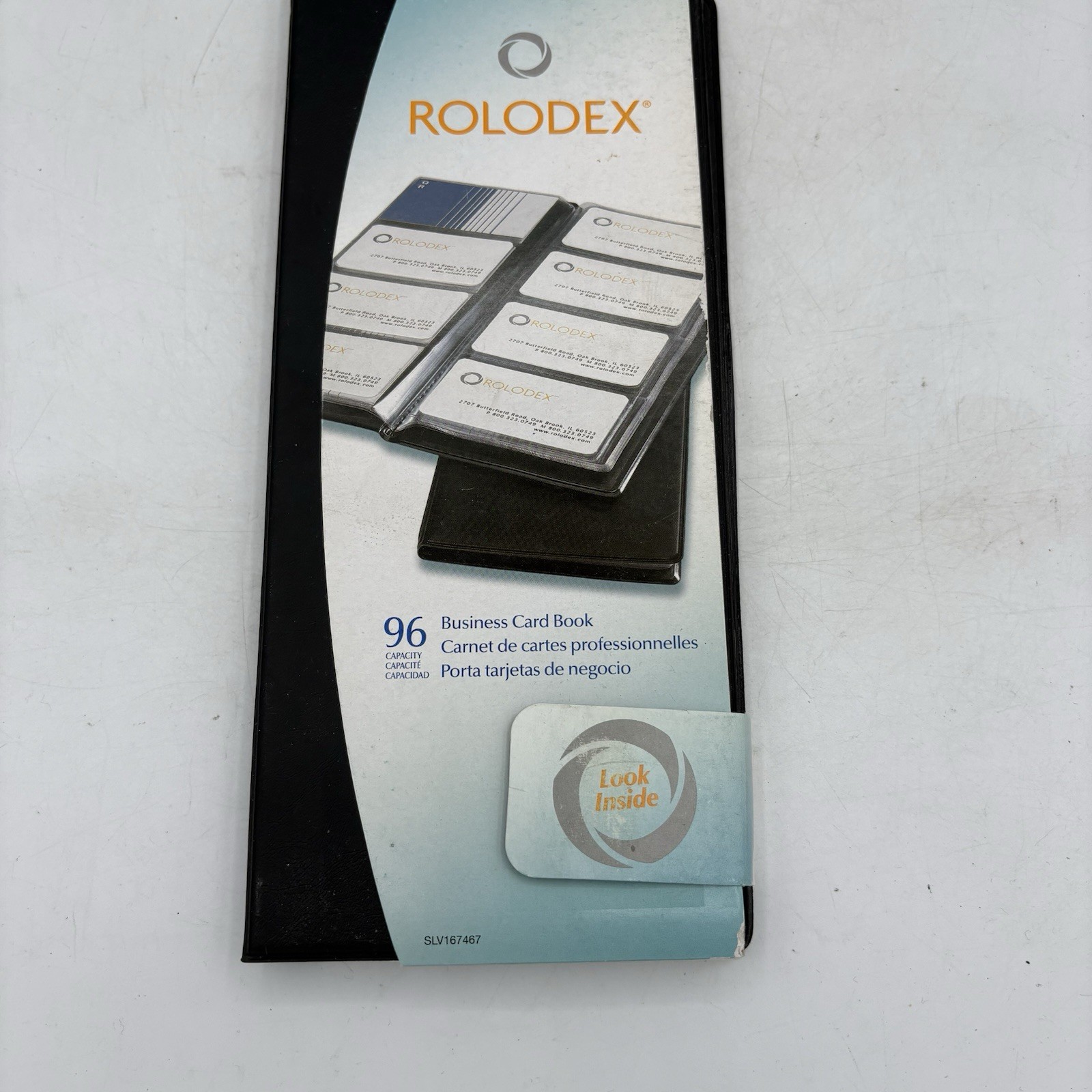 Rolodex Business Card Book with A-Z Tabs Holds 96 Cards of 2.25″ x 4″ Black