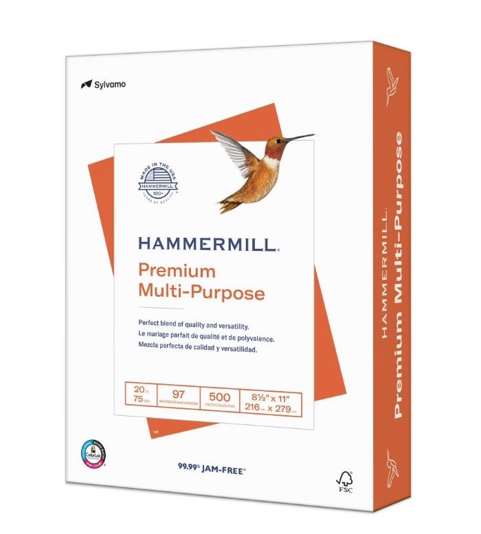 Hammermill Premium Multi-Purpose Paper, White, 8.5×11, 1 Ream (500 Sheets), New