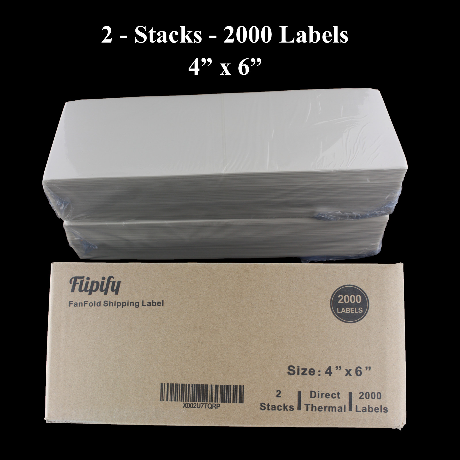 2000 4×6 Fanfold Direct Thermal Shipping Labels Zebra Rollo Printers