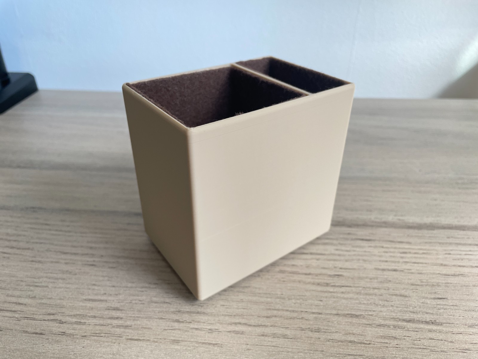 2 Compartment Large Pencil Holder Minimalist Desk Organizer (Read Desc) – Beige