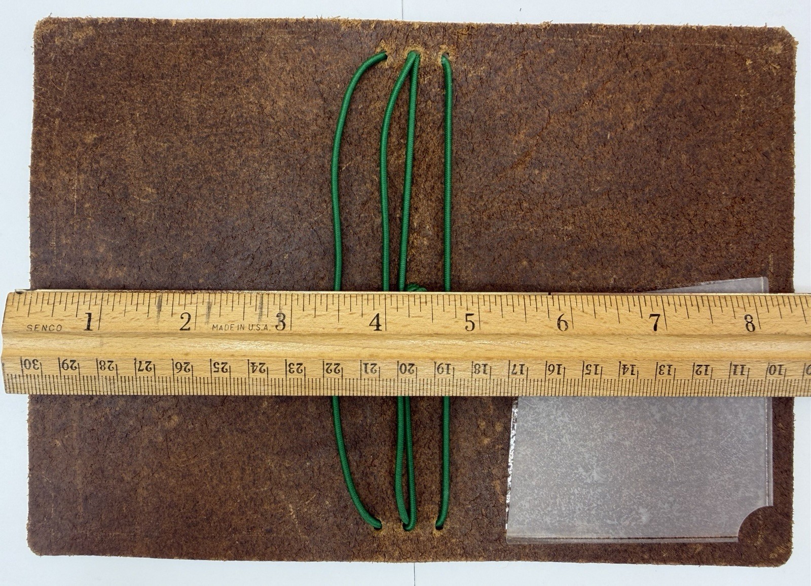 Sojourner Field Notes Pocket Traveler’s Notebook Brown Leather Green Elastic