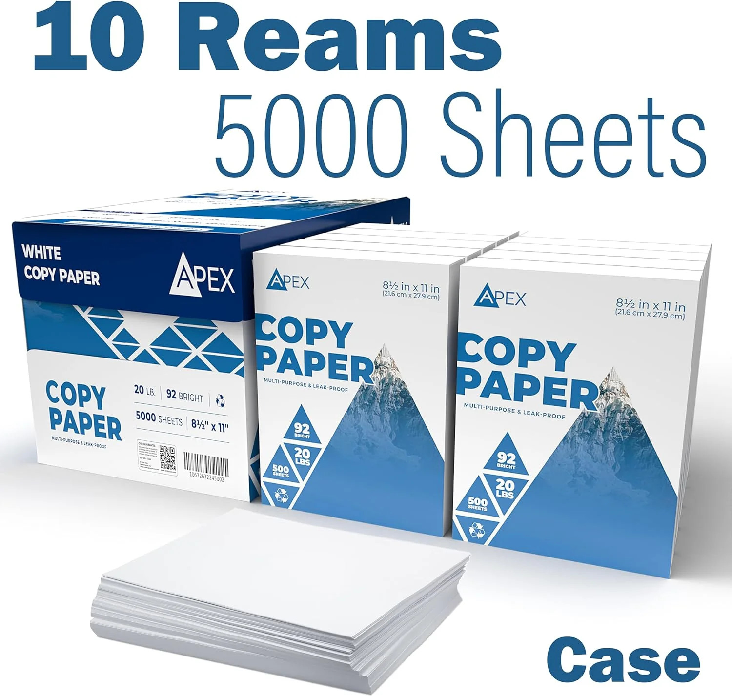 Printer Copy Paper Multipurpose White 8.5″ X 11″ Bulk 10 Reams 5000 Sheets