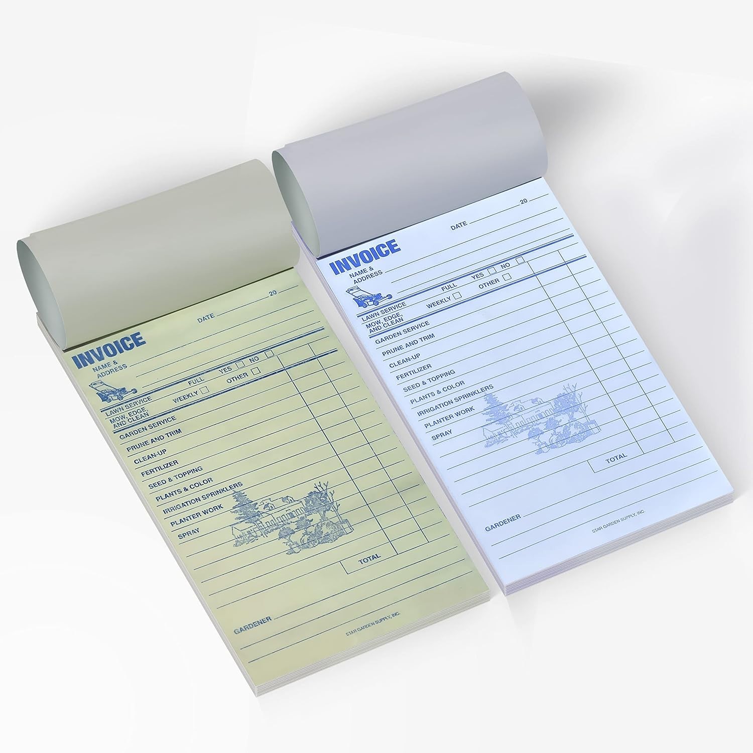 Professional Garden Service Invoice Book 50 Sets Includes Copy Invoice 100 Pages