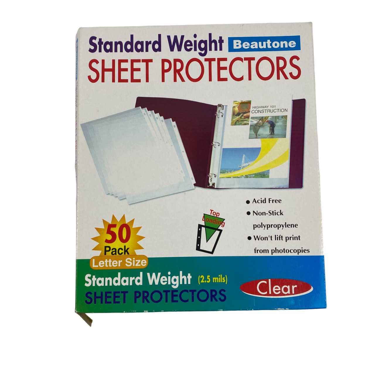 Sheet Protectors Standard Size Clear 47 Count Polypropylene 8.5” x 11”