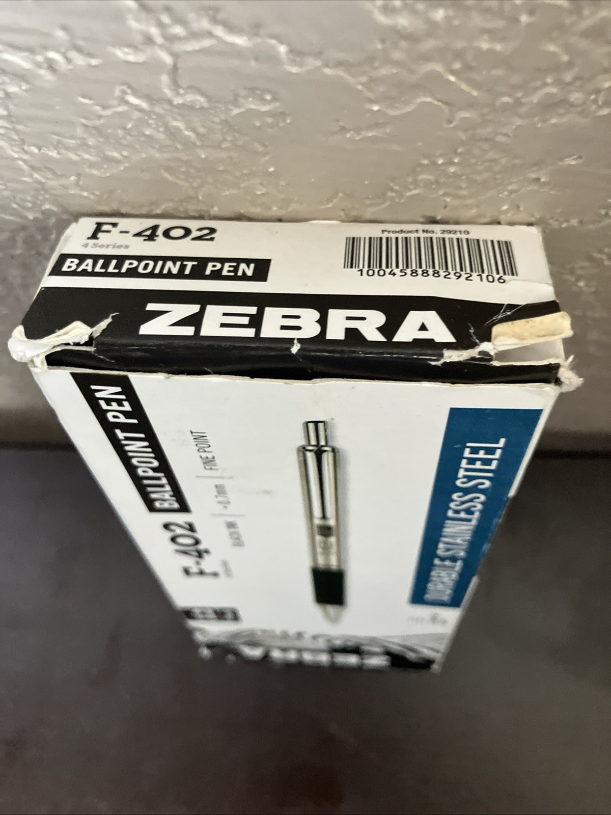 11 Count Zebra F-402 Stainless Steel Ballpoint Pens Black Ink 0.7mm