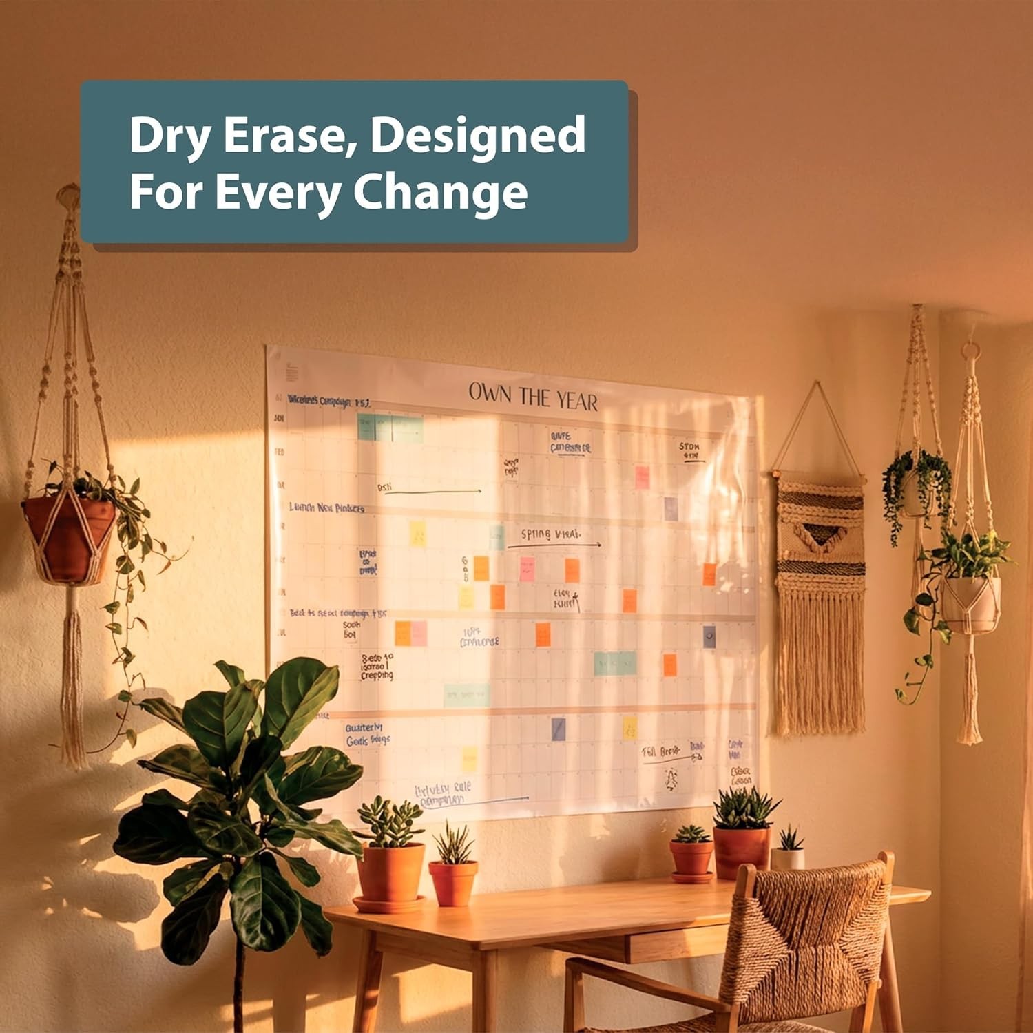 Own the Year GIANT UNDATED Wall Calendar | 4ft x 3ft Full-Year Dry Erase Plan…
