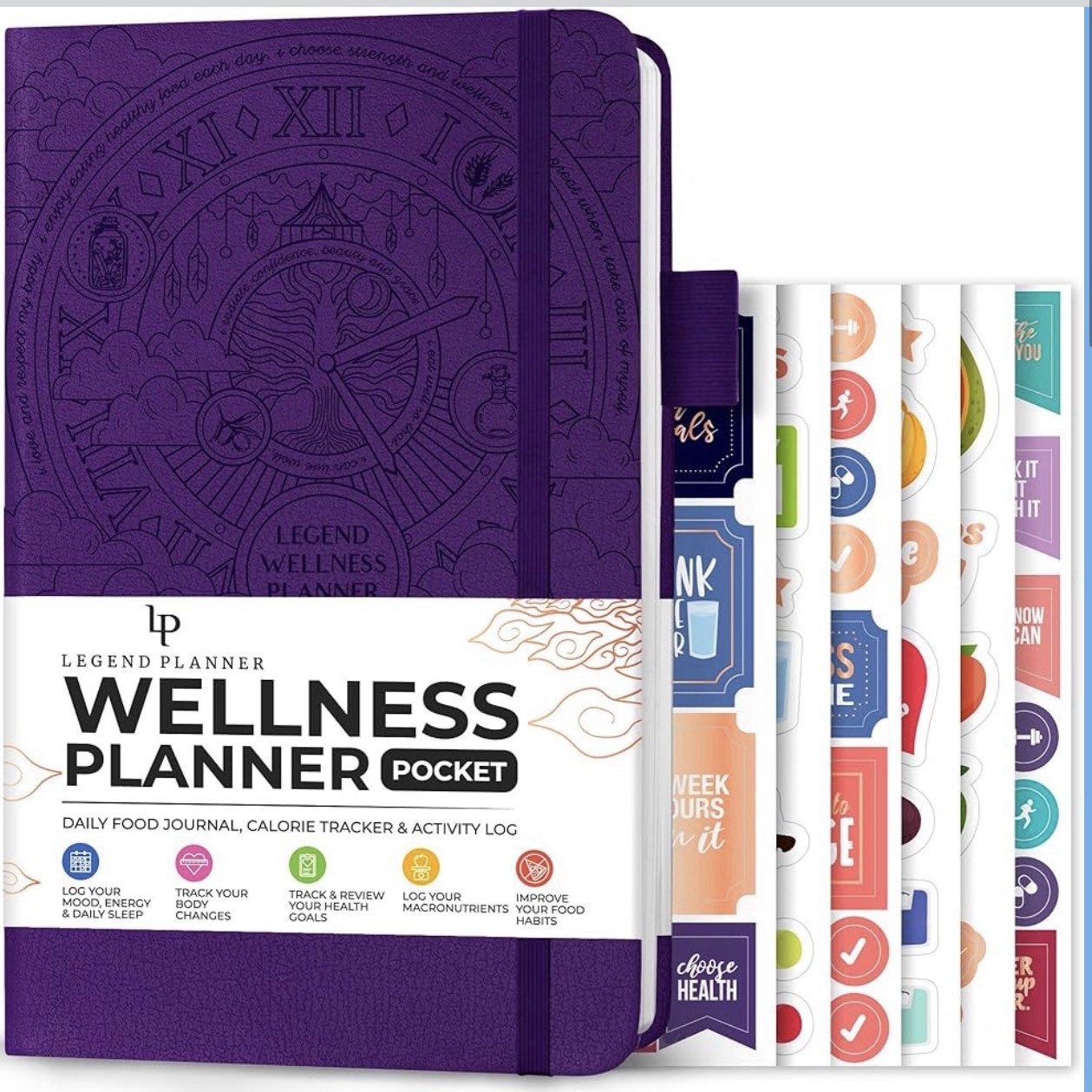 Legend Planner Wellness Planner Pocket Size 3.9×6.3″ Purple, Lifestyle NEW