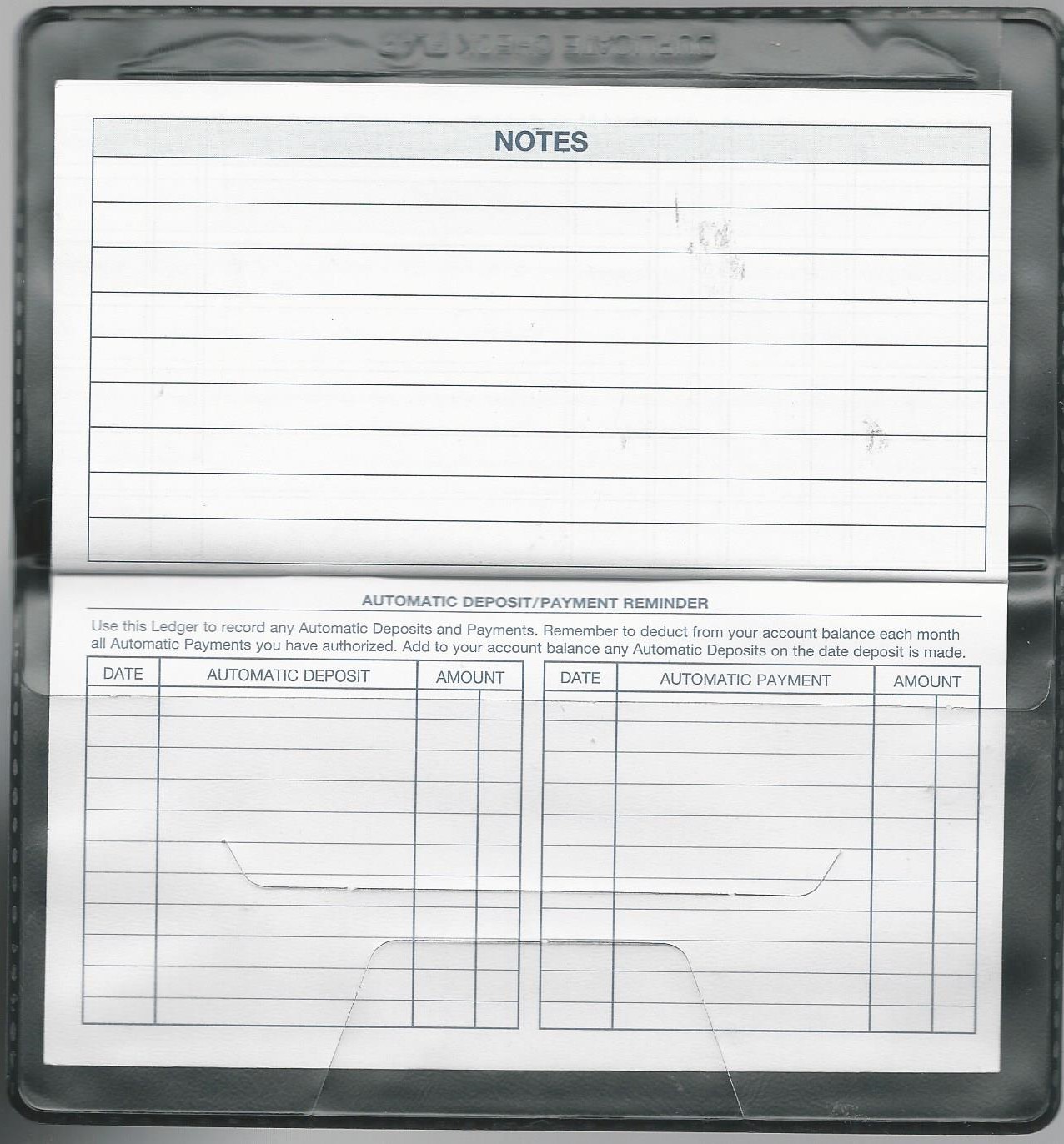1 NEW VINYL CHECKBOOK COVER WITH DUPLICATE FLAP AND REGISTER