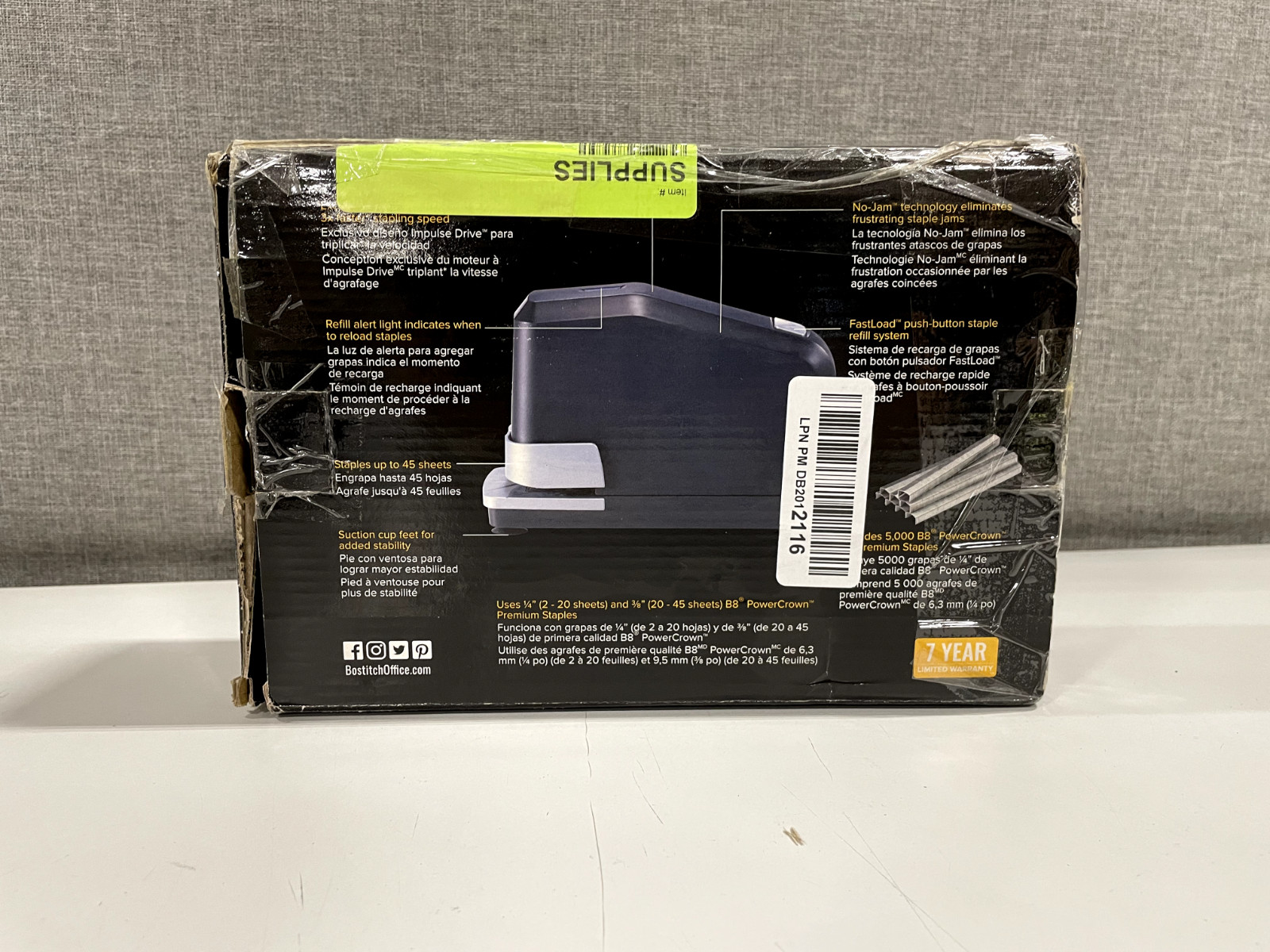 Bostitch B8 Impulse 45 Electric Stapler 45-Sheet Capacity Used