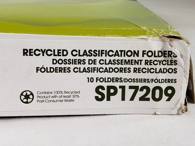 Lot of 5 Packs Nature Saver SP17209 Classification Folders 2 Dividers 9.5″ X 12″