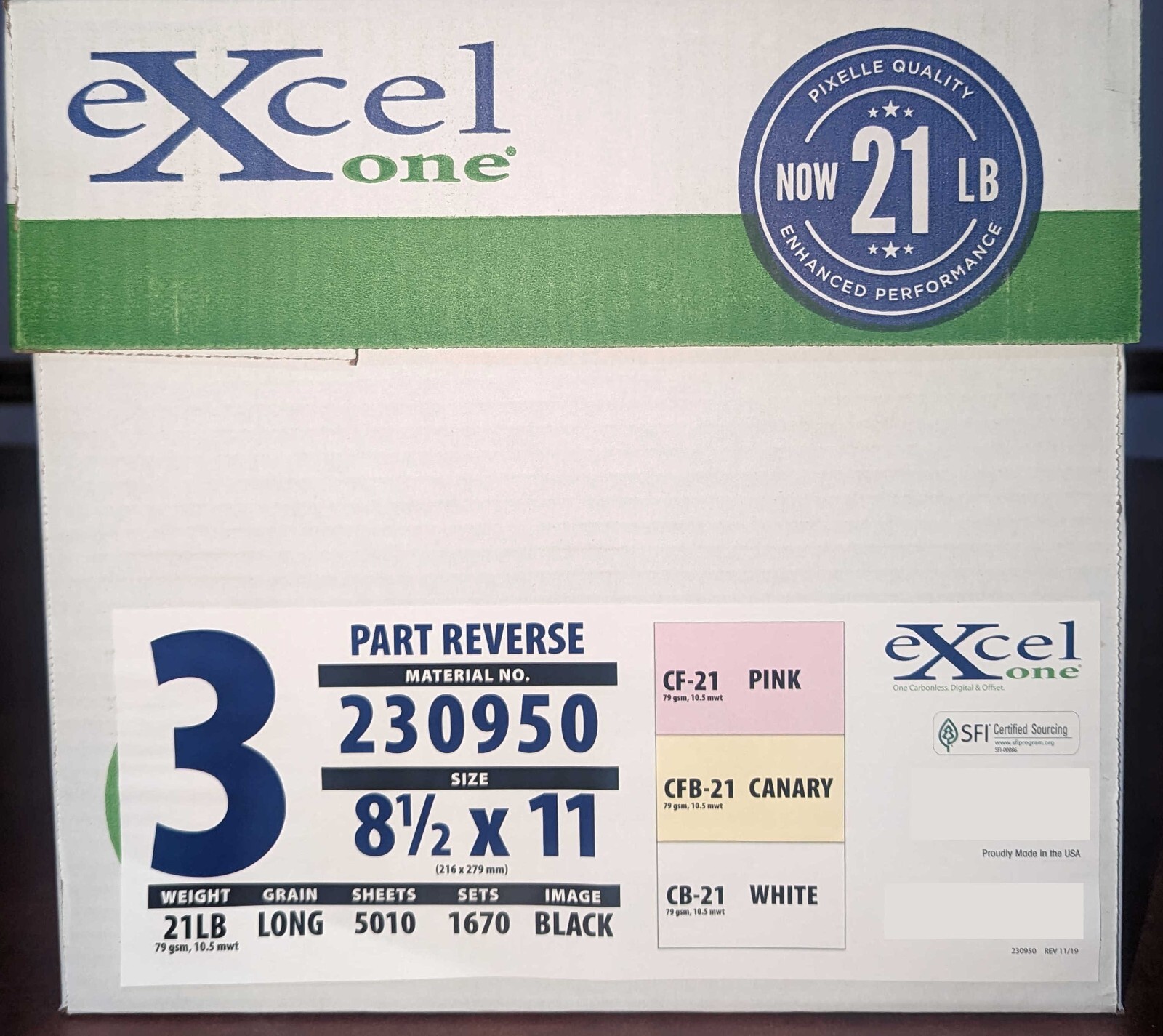 8.5 x 11 3 Part Reverse ExcelOne Digital Carbonless Paper 1670 SETS – 1 CARTON