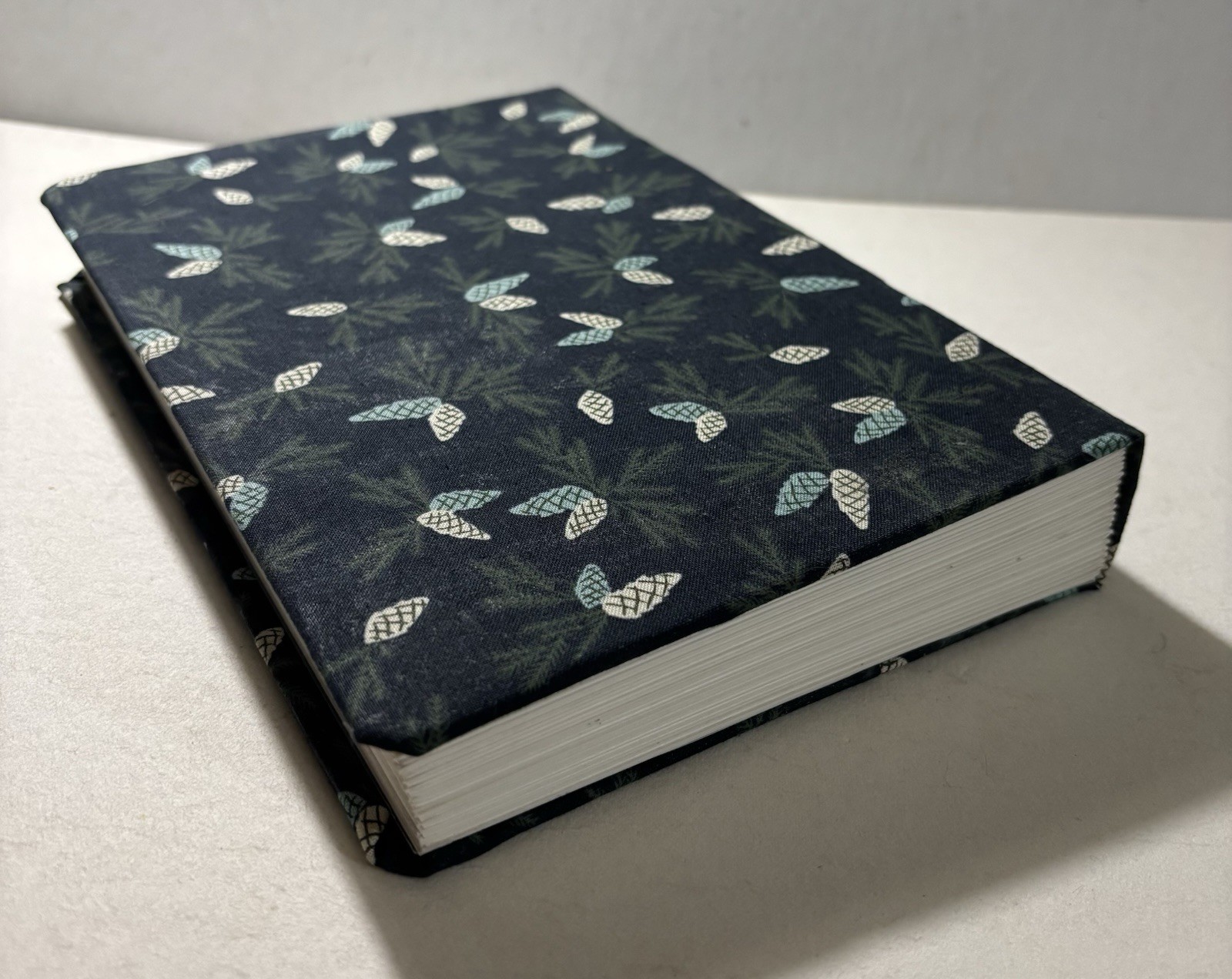 Handmade (fabric) Pinecones Design Blank Watercolor Sketchbook 9in. x 6in