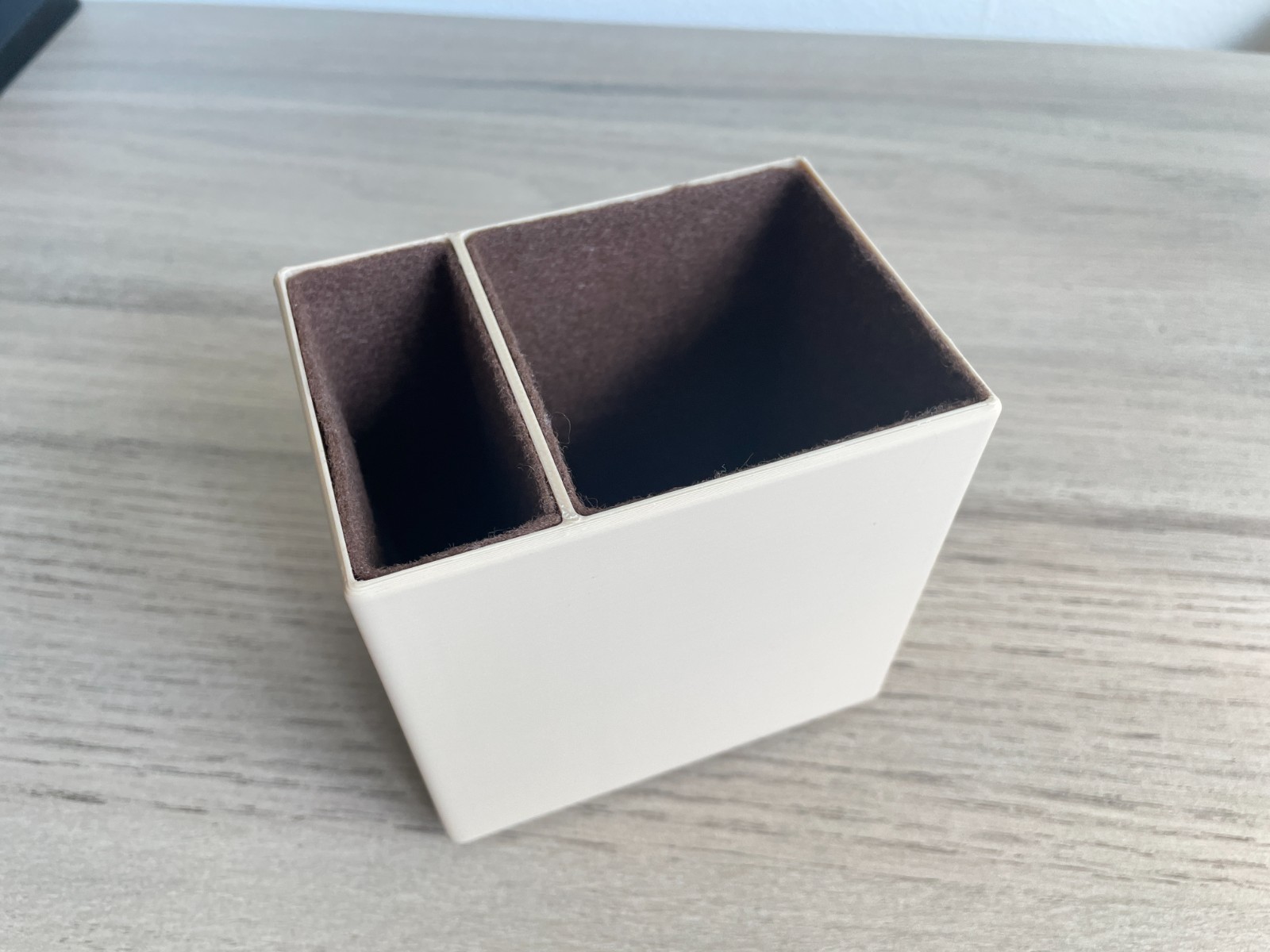 2 Compartment Large Pencil Holder Minimalist Desk Organizer (Read Desc) – Beige