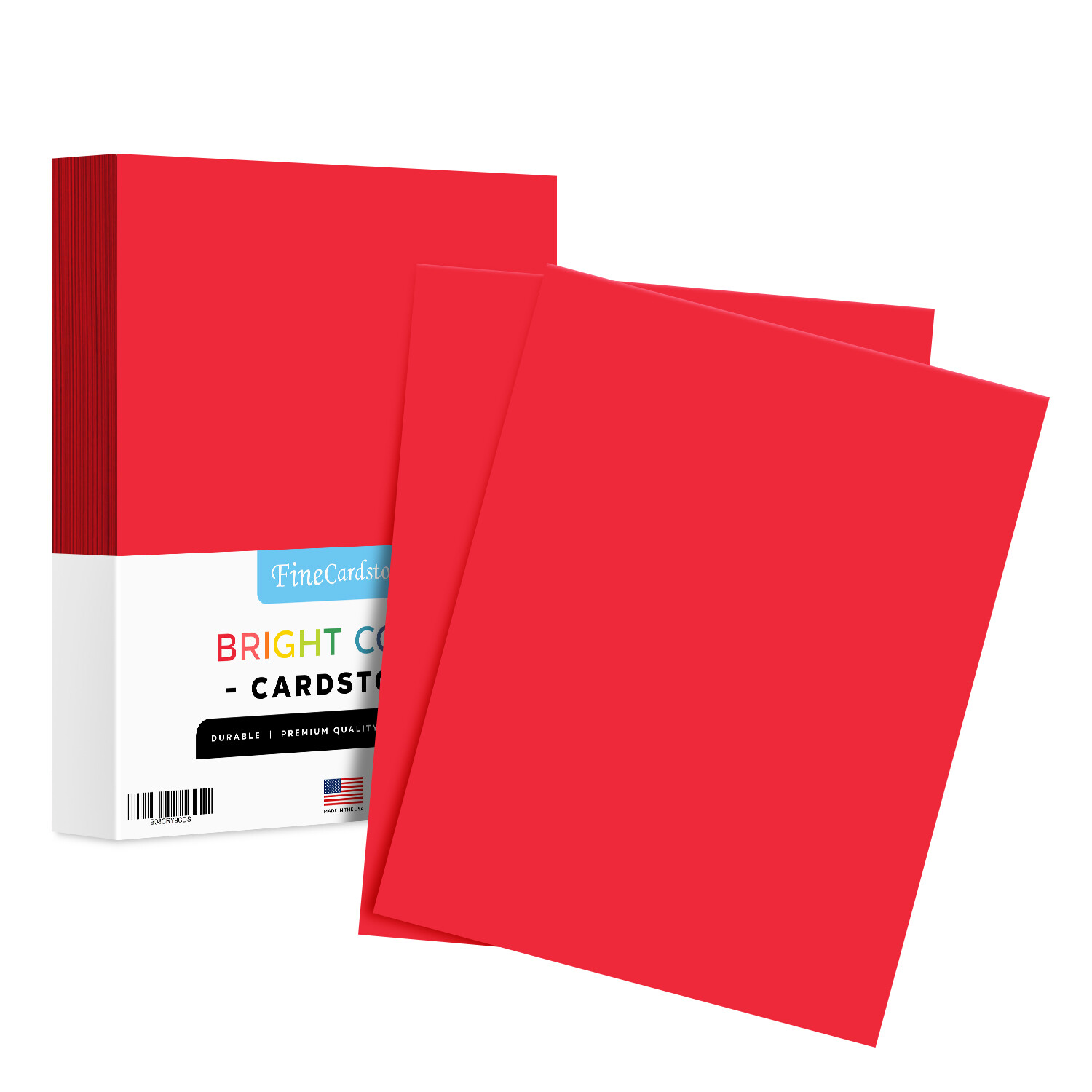 Re-Entry Red Bright Color Cardstock, 65lb Cover (176GSM), 8.5 x 11, 250 Sheets