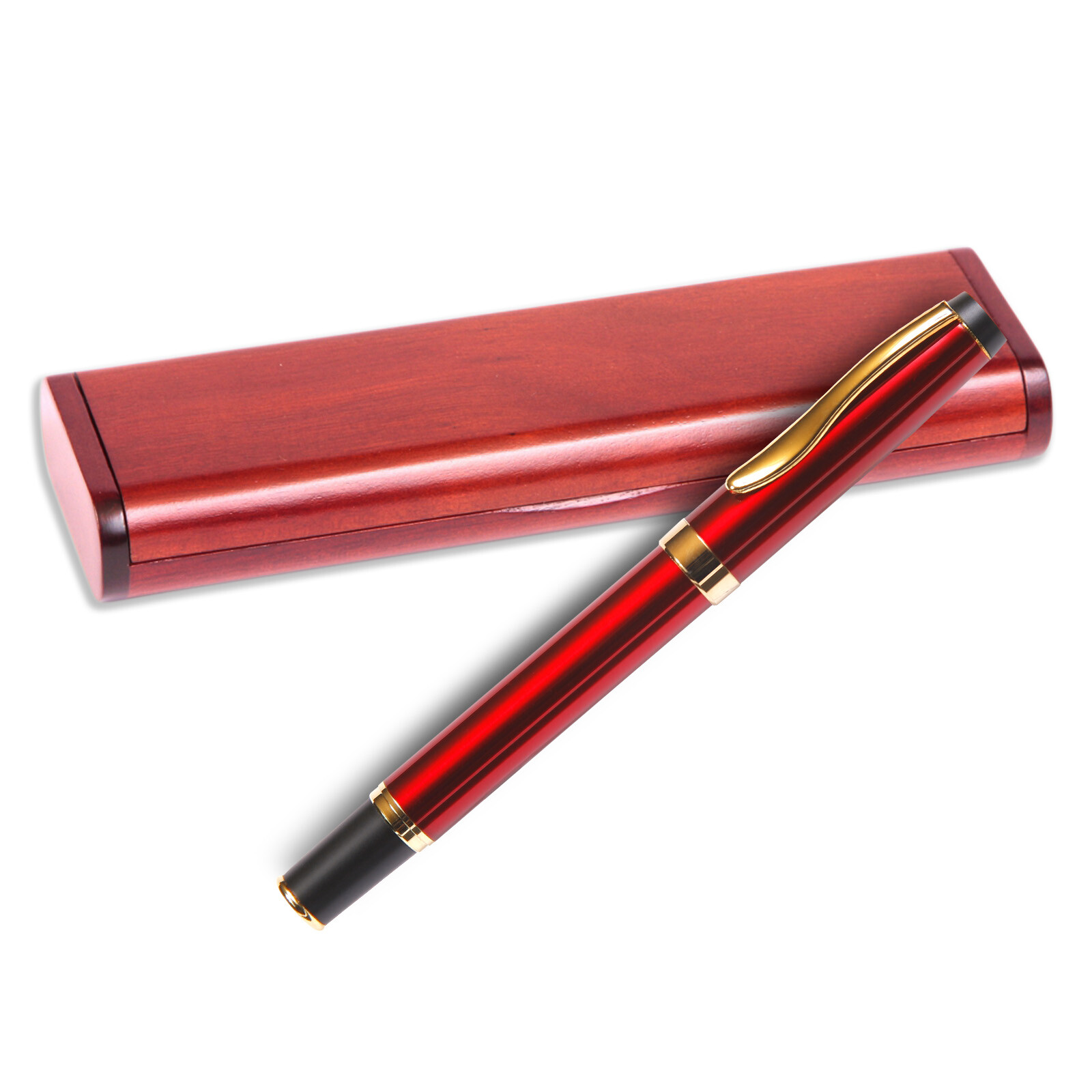 Gripper Roller Ball Pen – Red with OS Single Gift Box Rosewood