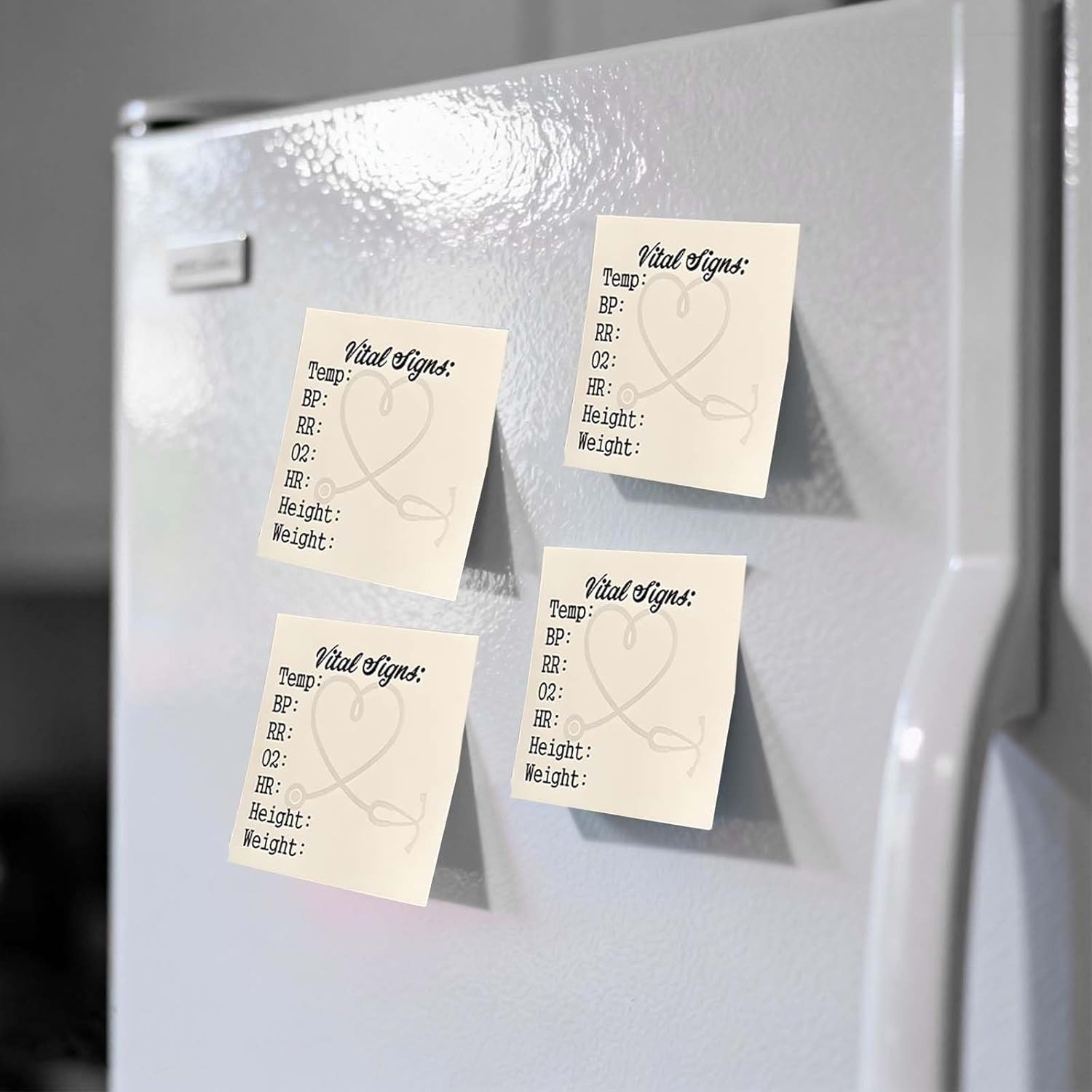 Nurse Vital Signs Sticky Notes – Pocket Health Monitoring Notepad, 2 Pack