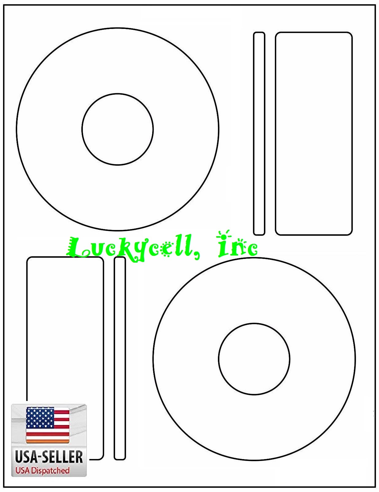 2000 CD DVD Laser / Ink Jet Labels Compatible to Memorex 1000 Sheets Large Core