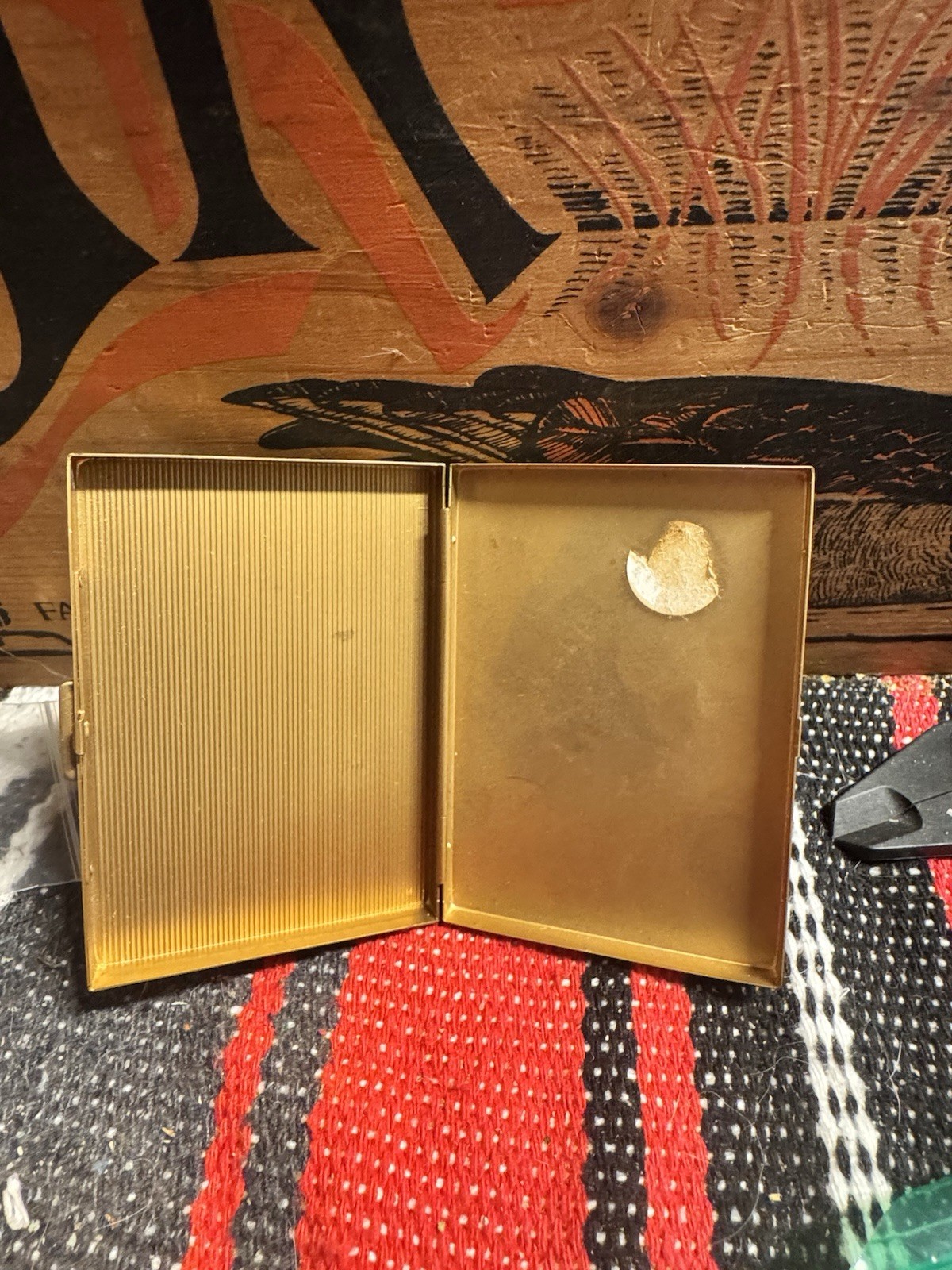 Retro Art Deco Paris Scroll Antique Brass Business Credit Card Holder I.D. Case
