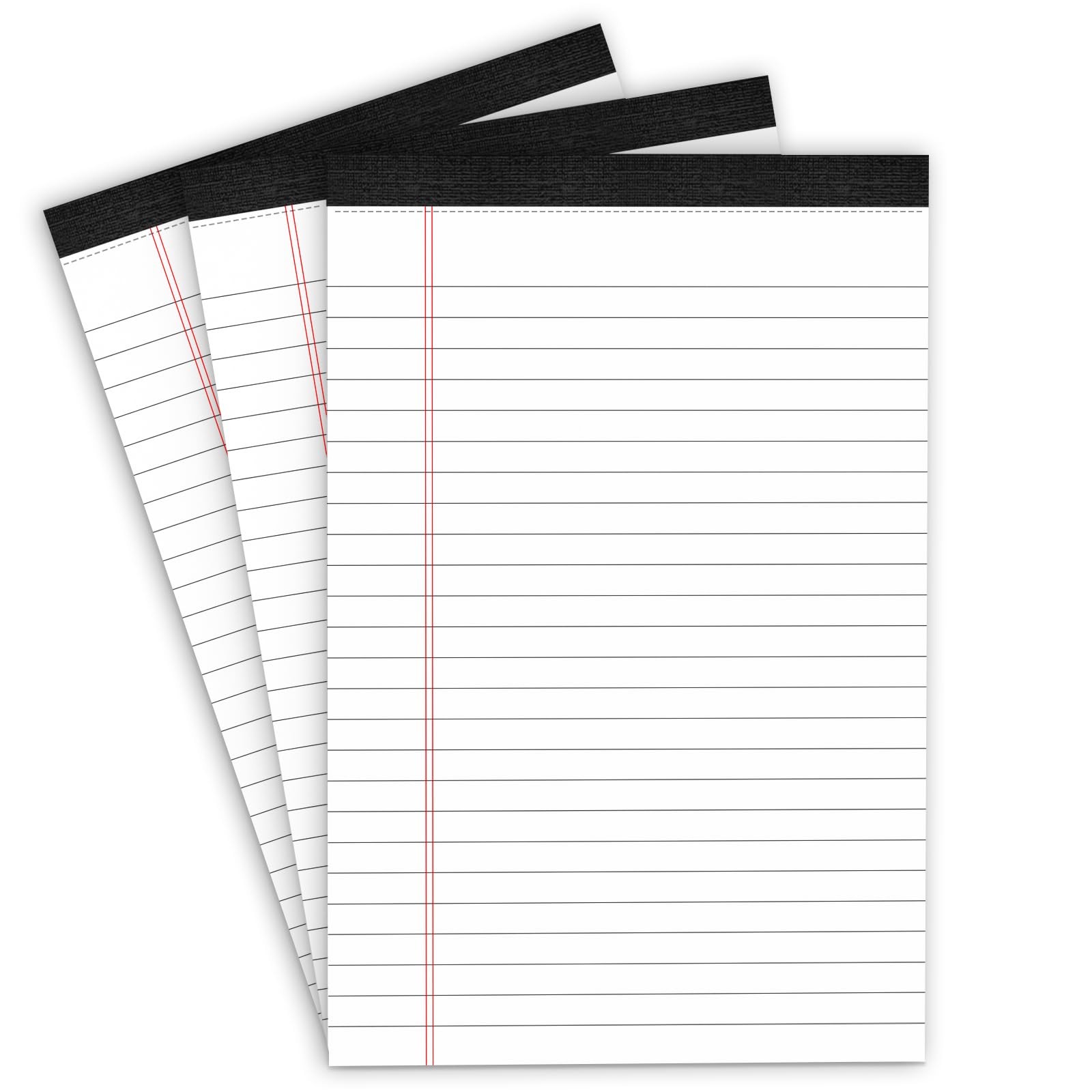 3 Pack Note Pads 5 x 8 Inch, Small Notepad, College Ruled Legal Pads, White Line