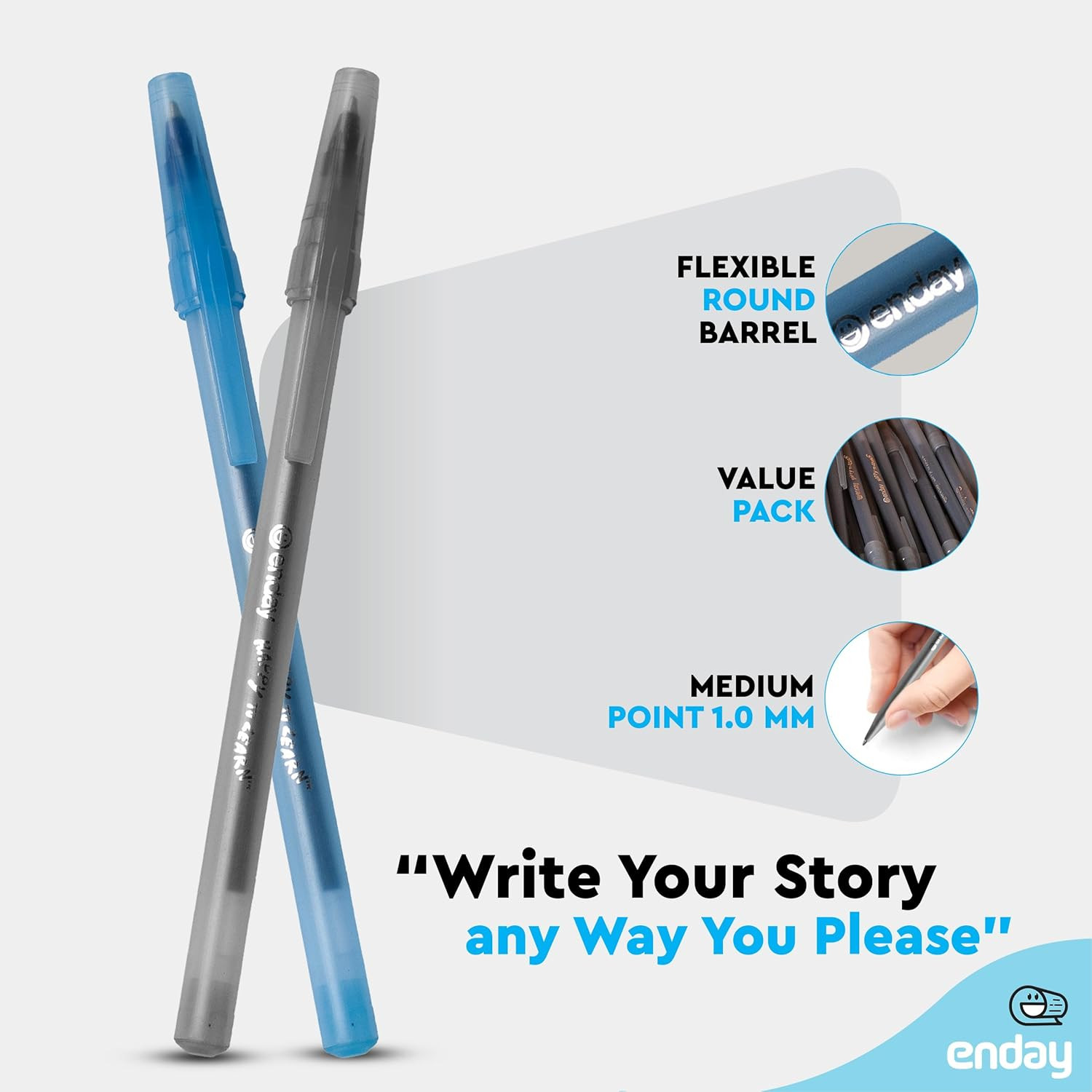 Ballpoint Pens Bulk Blue and Black Pens (240 Pack) 120 Black & 120 Blue – Med…