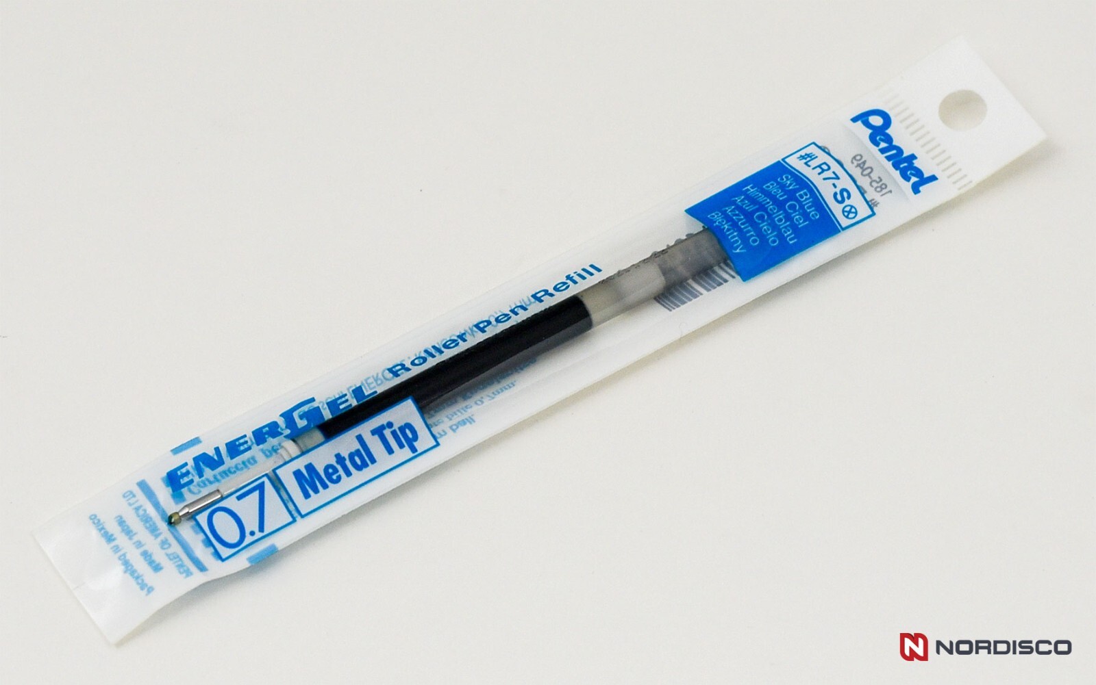Pentel EnerGel RTX Sky Blue Liquid Gel Ink 0.7mm, 3 Pens with 5 Packs of Refills