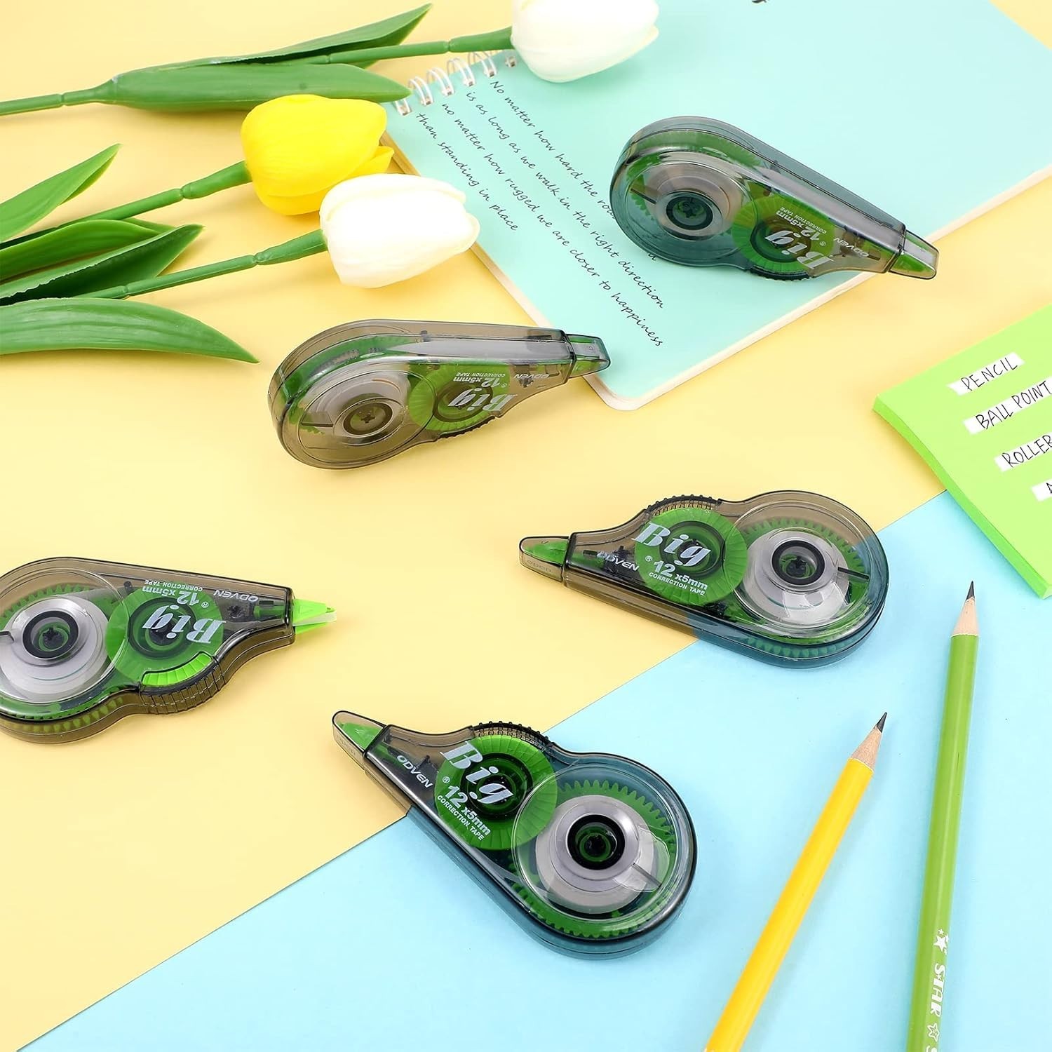 Easy-to-Use Translucent Correction Tapes, Pack of 48