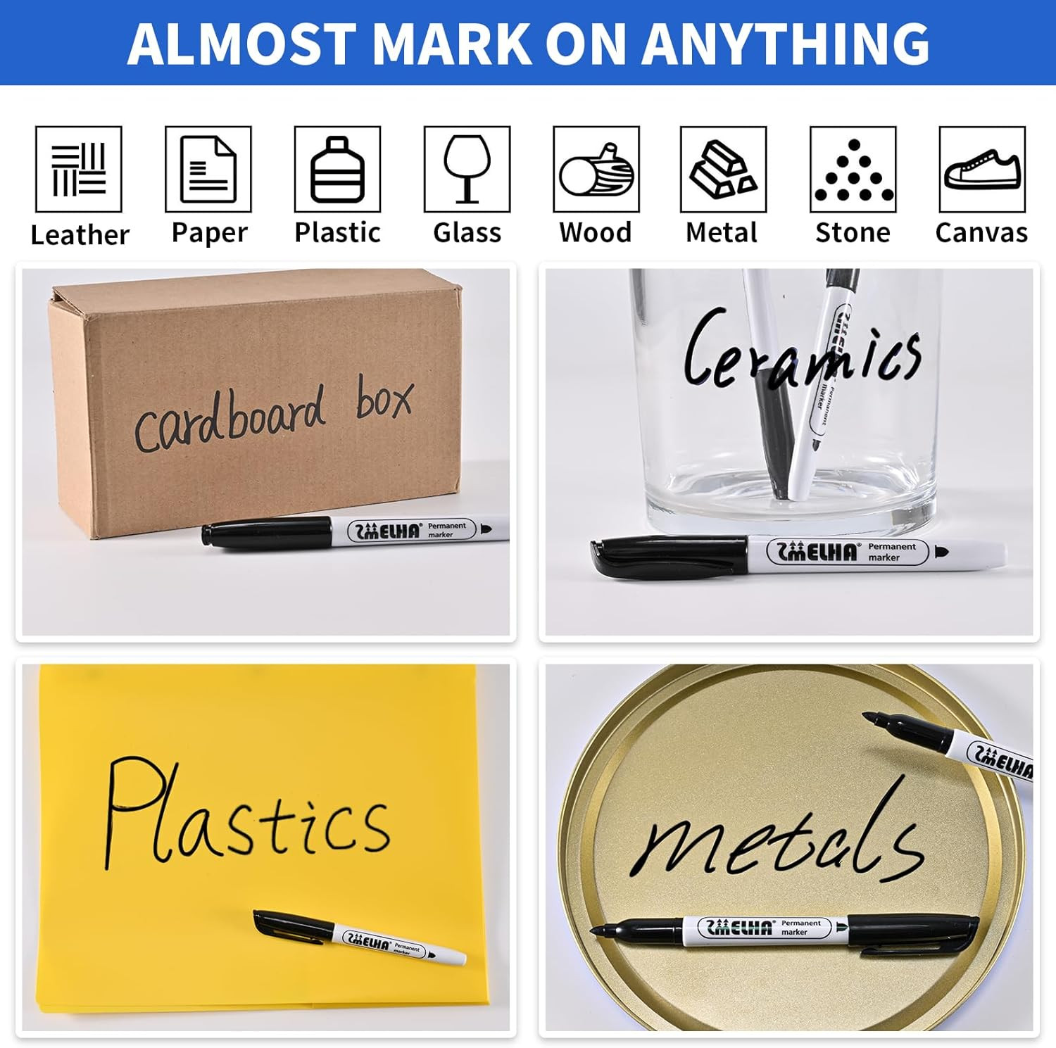 Permanent Markers, 100 Pack Black Permanent Marker Pens, Black Permanent Marker