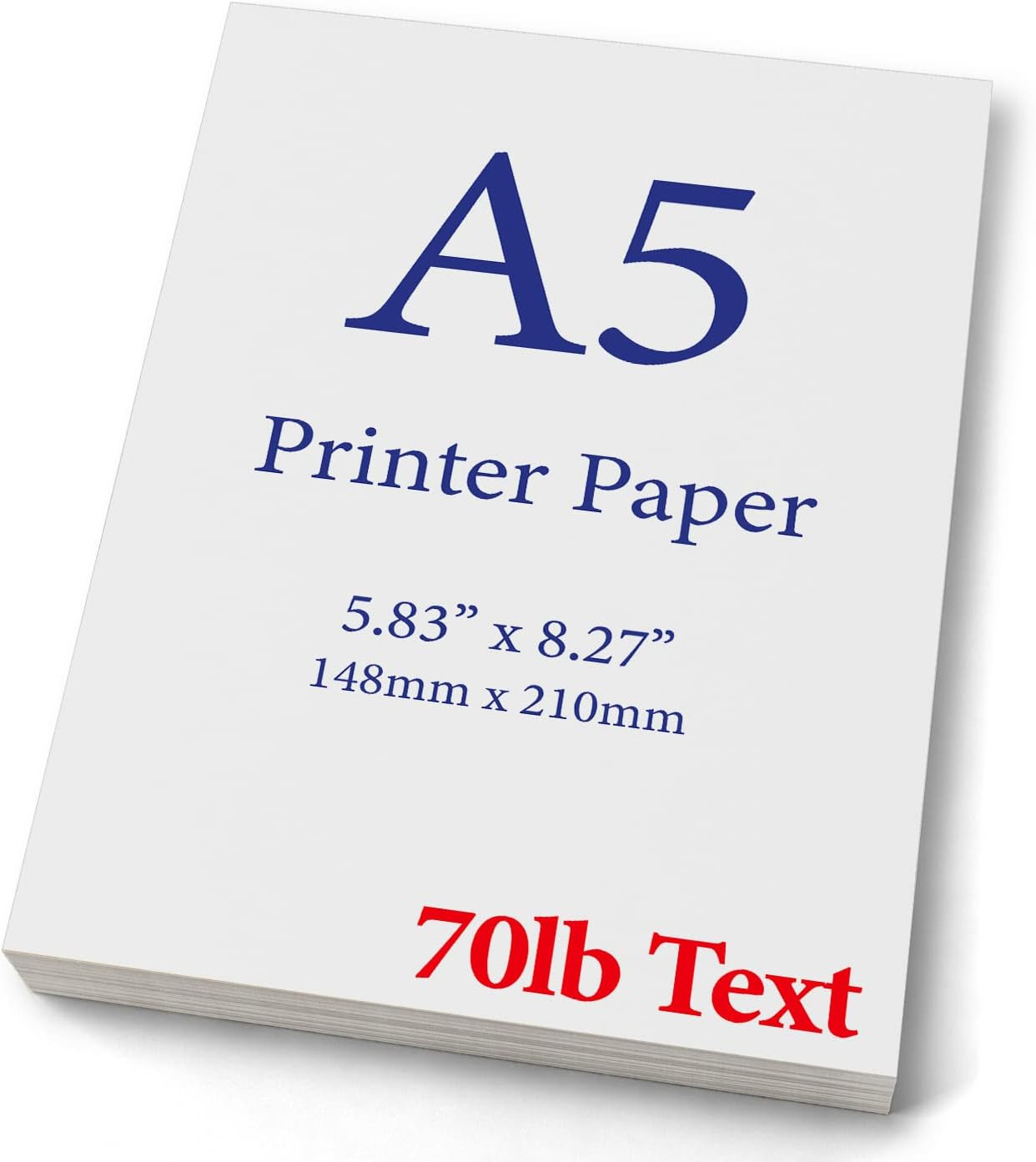 Premium A5 (8.3″X 5.83″) Printer Paper – 70Lb Text (105 Gsm) Bright White Paper