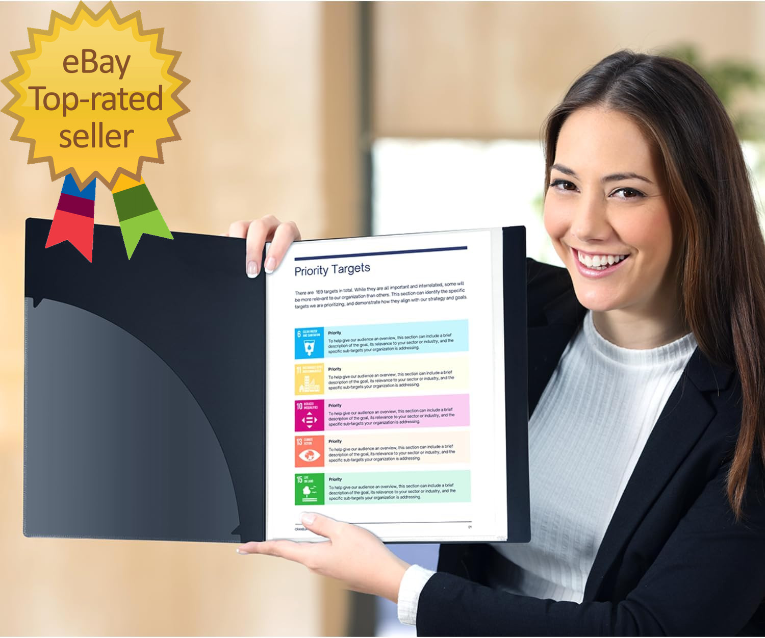 Presentation Binder 24-Pocket Displays 48 Pages 8.5X11 Portfolio Binder