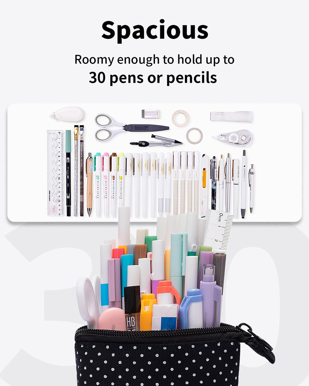 Sooez Standing Pencil Case, Cute Stand up Pencil Pouch, Telescopic Pen Pouch,…