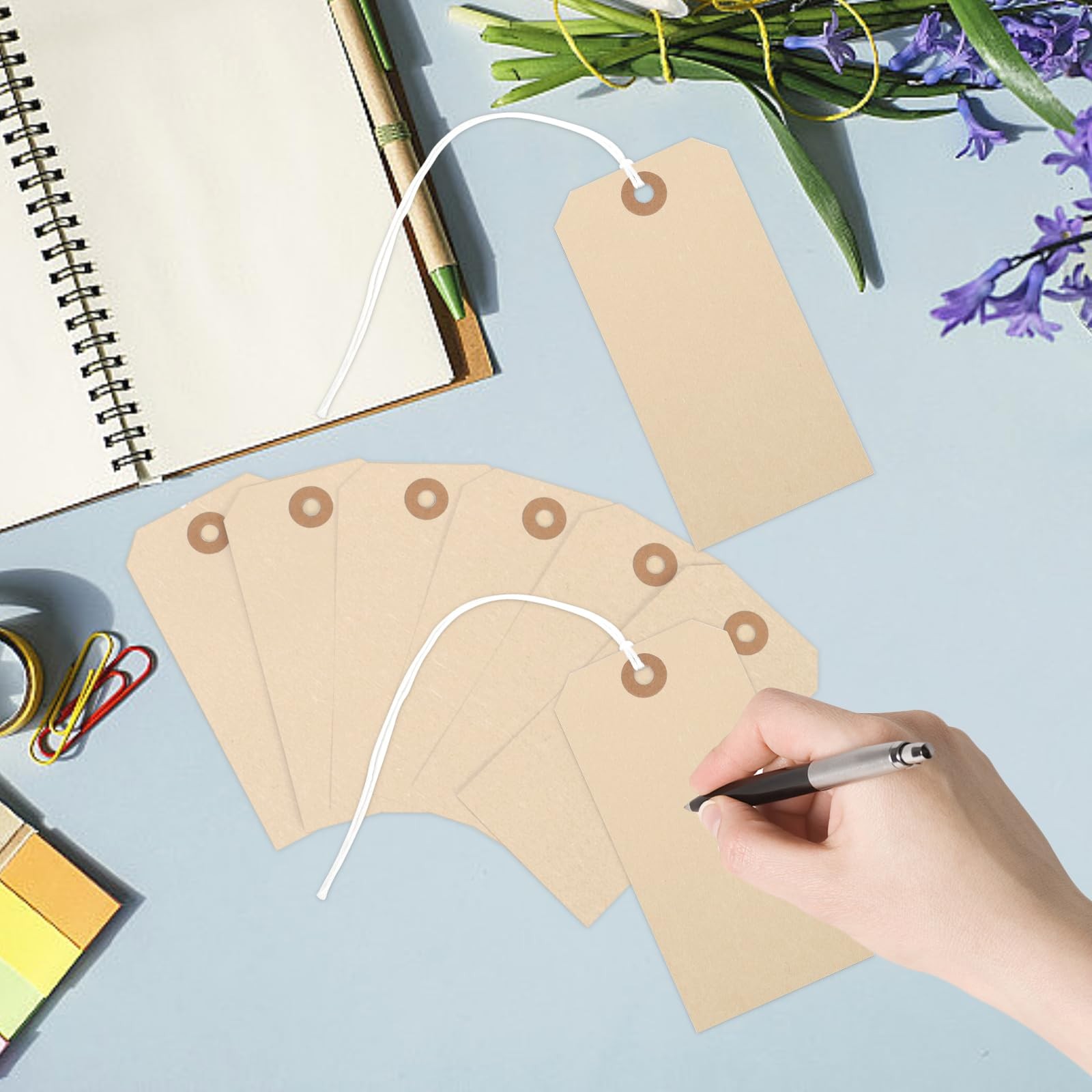 150PCS Blank Shipping Tag, 4 3/4 x 2 3/8 inches 4 x 2 Inch, Brown
