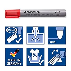 Lumocolor Flipchart Marker: Set of 8, Assorted Colors, Bullet Tip 2.0mm & Chisel
