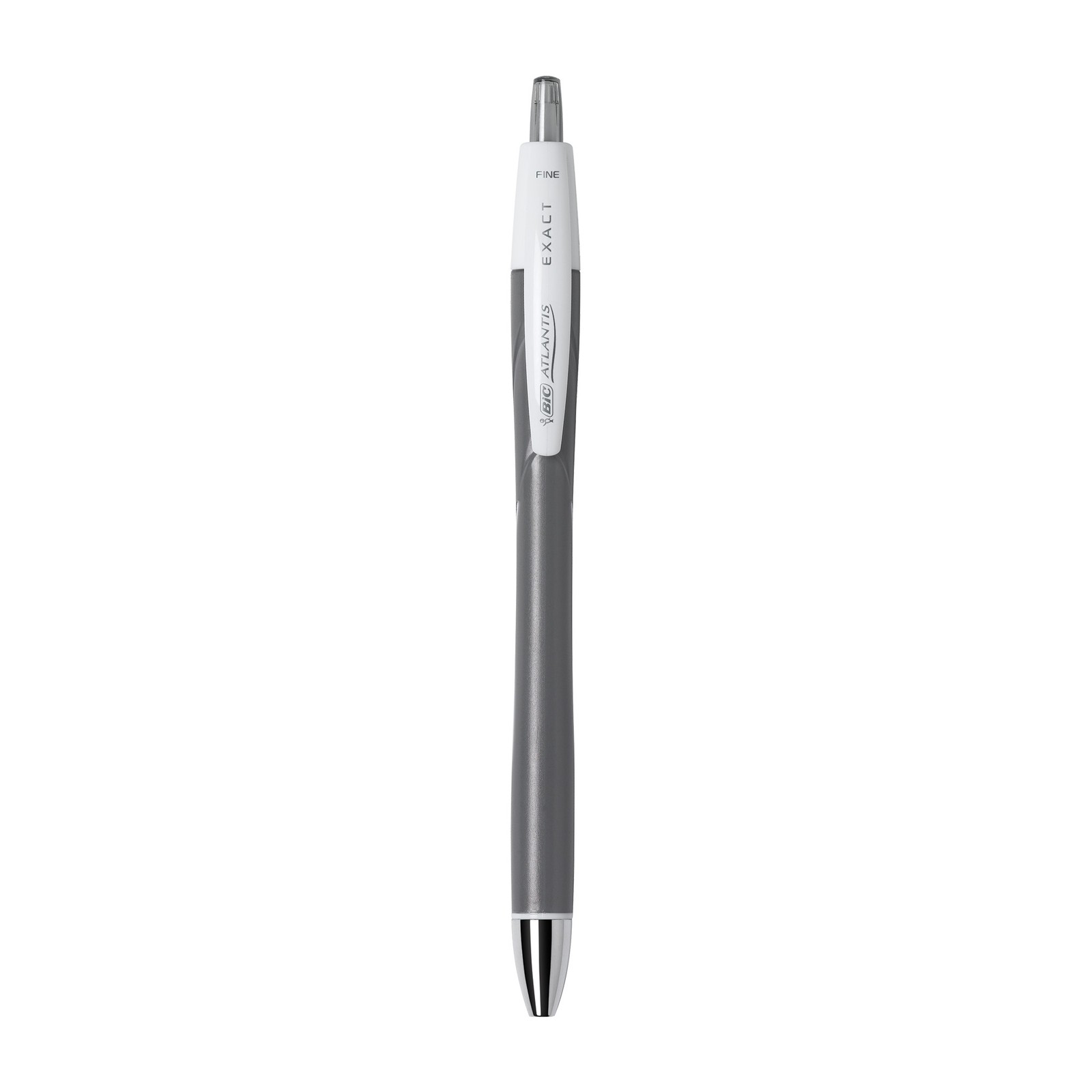 BIC Atlantis Exact Retractable Ball Point Pen, Black, 12 Pack