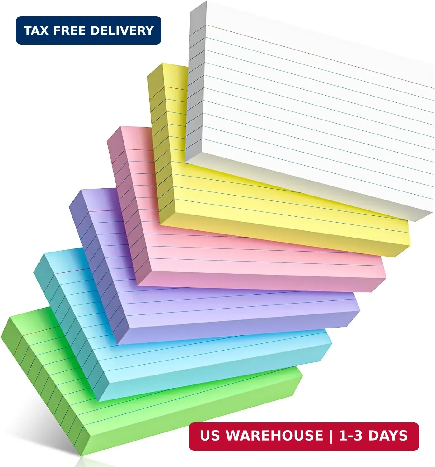 300 Count Colored Index Cards 3 x 5 Inch Ruled Index Cards, Flash Cards College